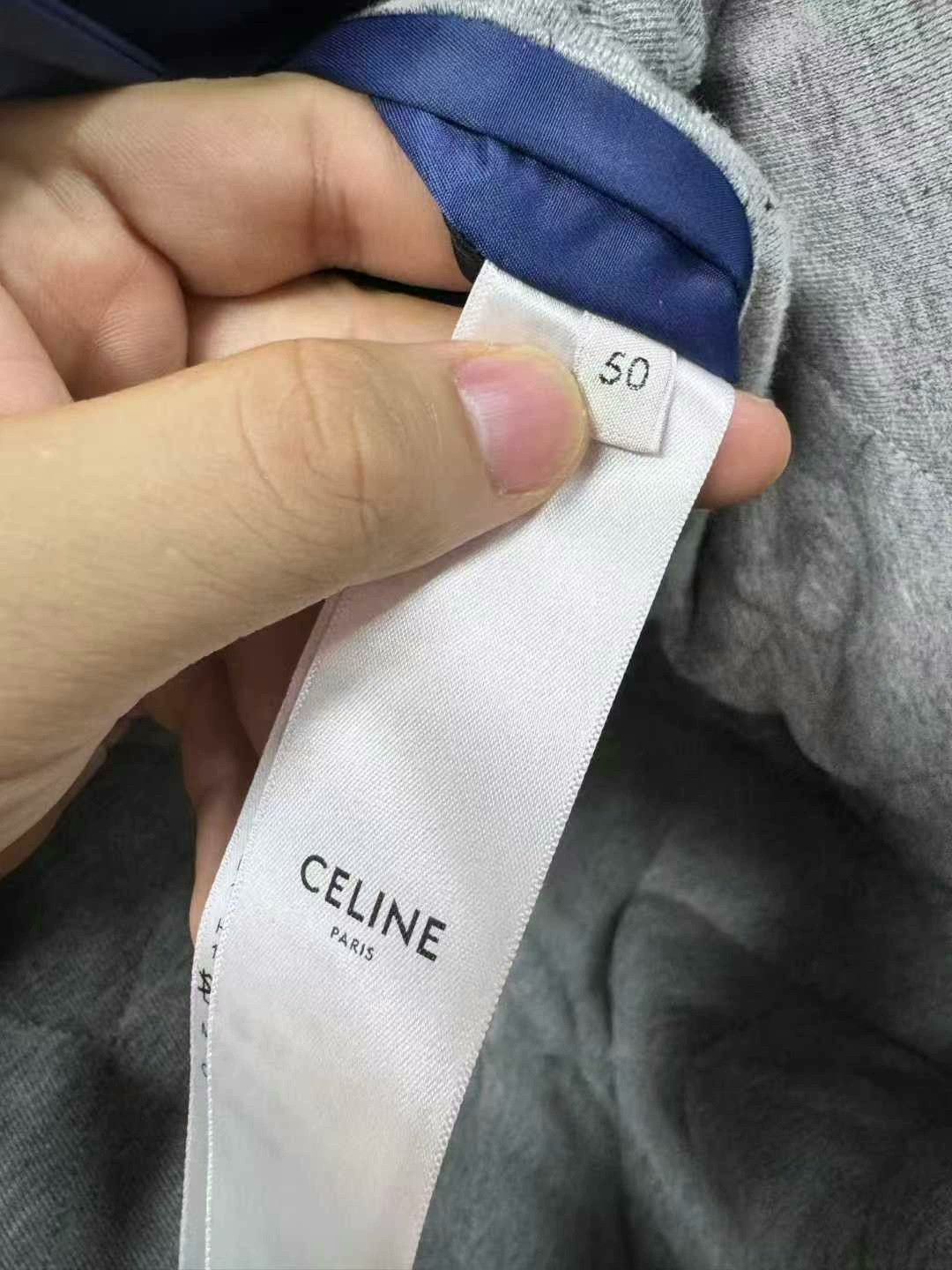 Celine celine deep blue faux layered baseball jacket Size US L / EU 52-54 / 3 - 6 Thumbnail