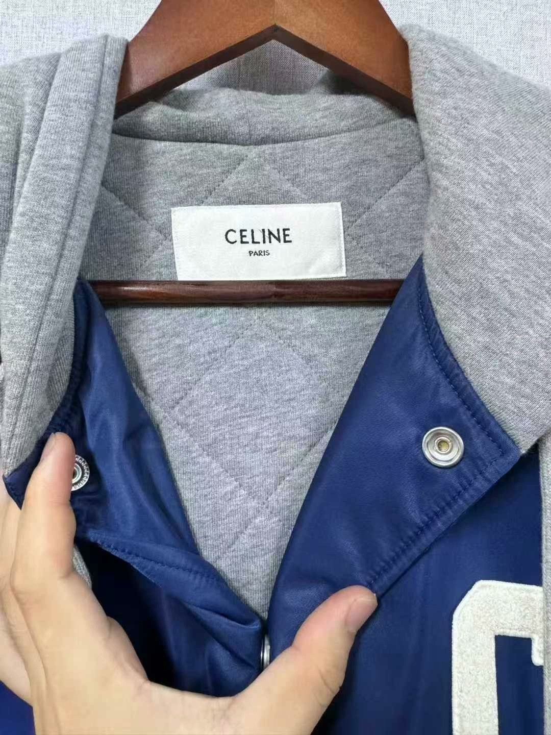 Celine celine deep blue faux layered baseball jacket Size US L / EU 52-54 / 3 - 4 Thumbnail