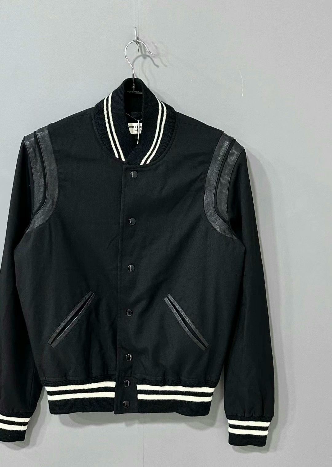 Saint Laurent Paris classic black and white baseball jacket Size US L / EU 52-54 / 3 - 2 Thumbnail