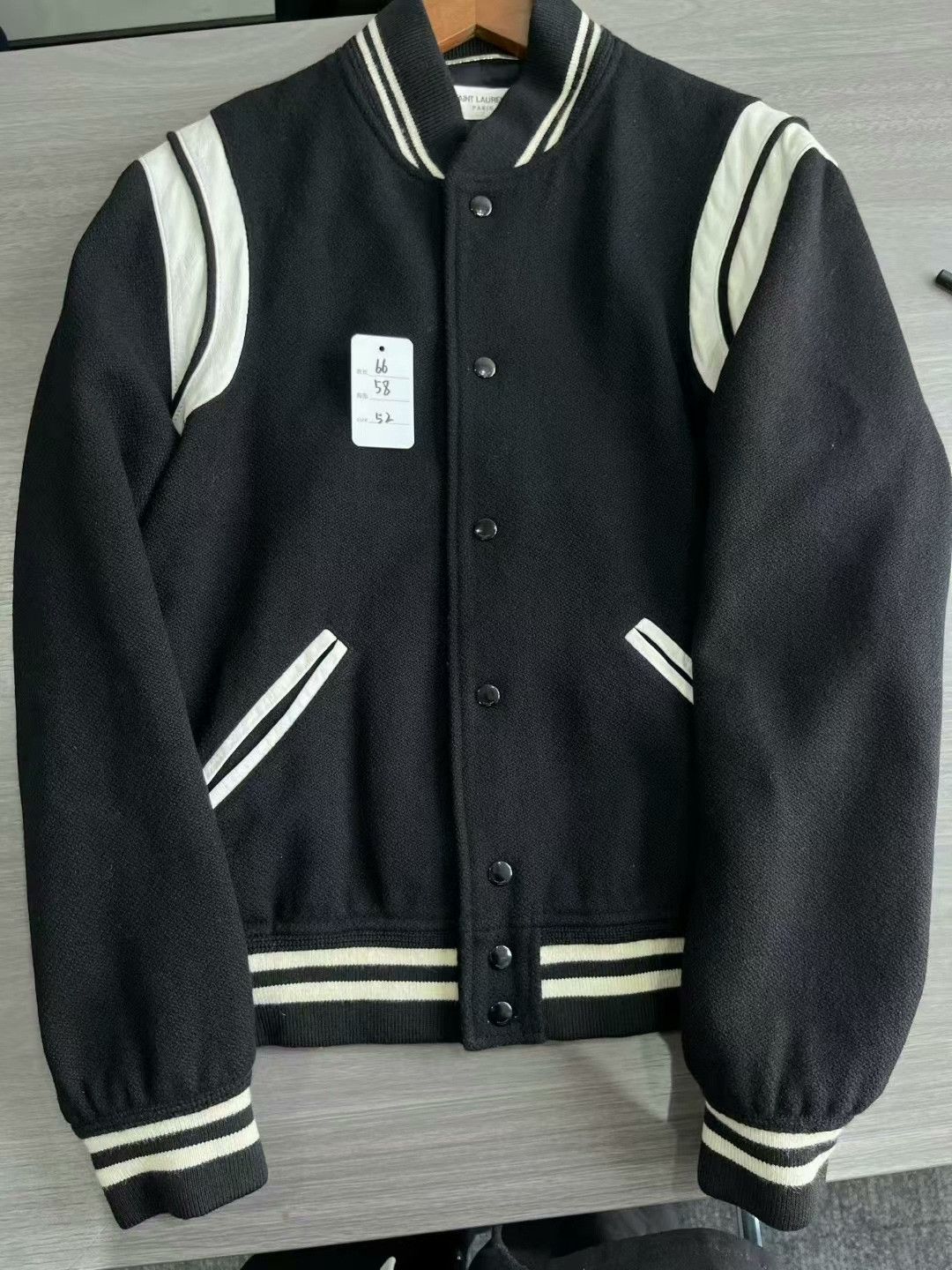 Saint Laurent Paris saint laurent black and white baseball jacket Size US L / EU 52-54 / 3 - 8 Thumbnail