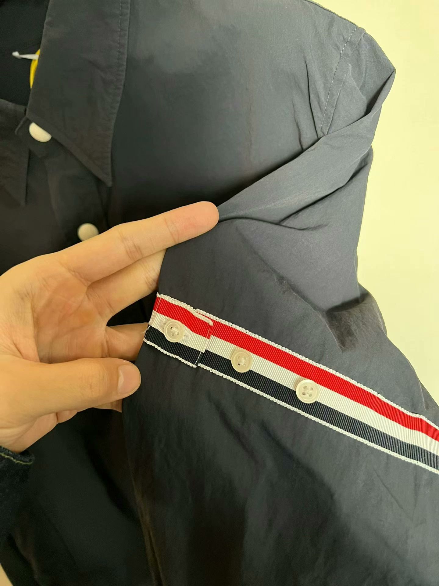 Thom Browne Thom Browne Blue Stripe Sleeve Nylon Jacket Size US M / EU 48-50 / 2 - 4 Thumbnail