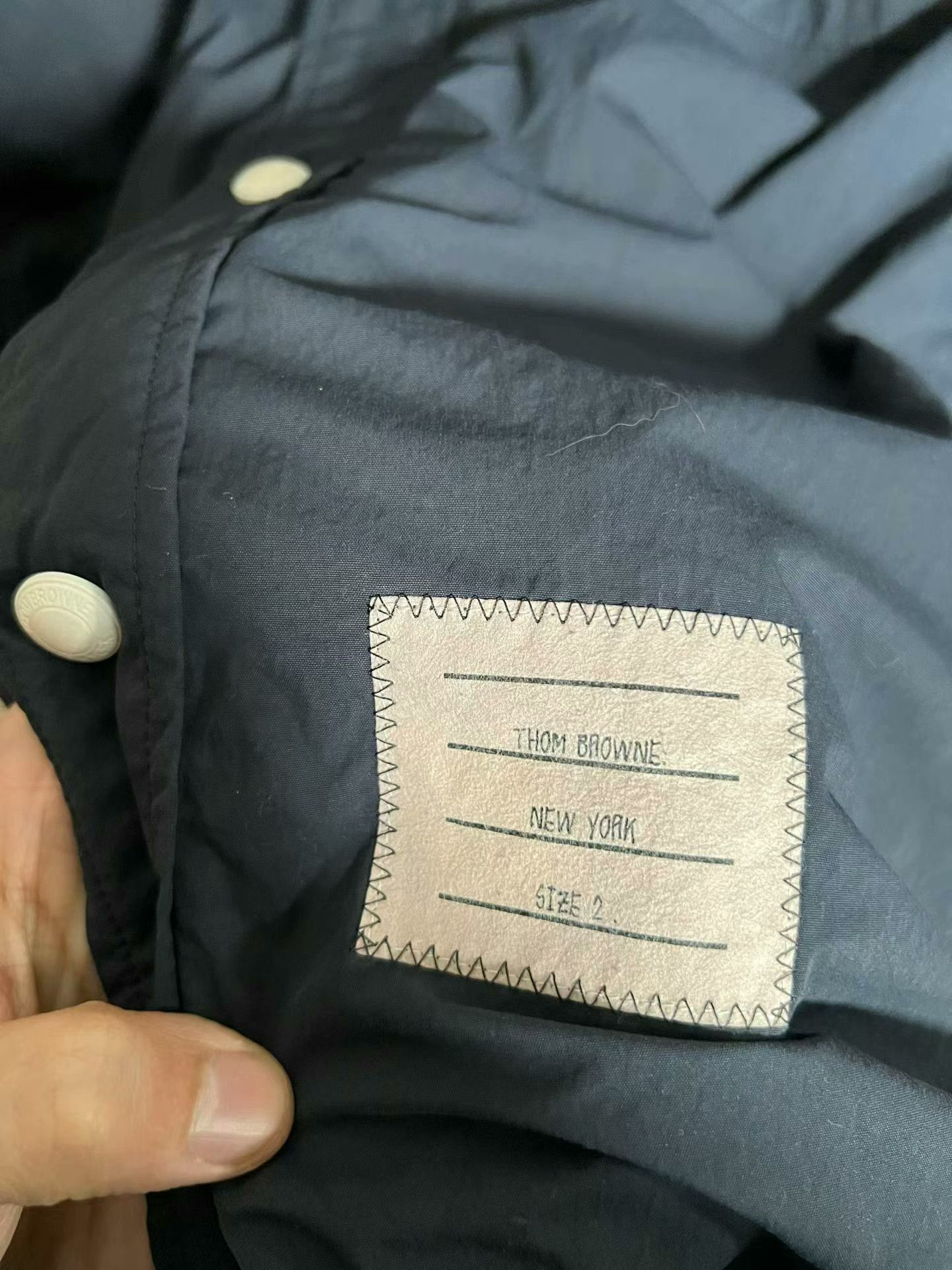 Thom Browne Thom Browne Blue Stripe Sleeve Nylon Jacket Size US M / EU 48-50 / 2 - 3 Thumbnail