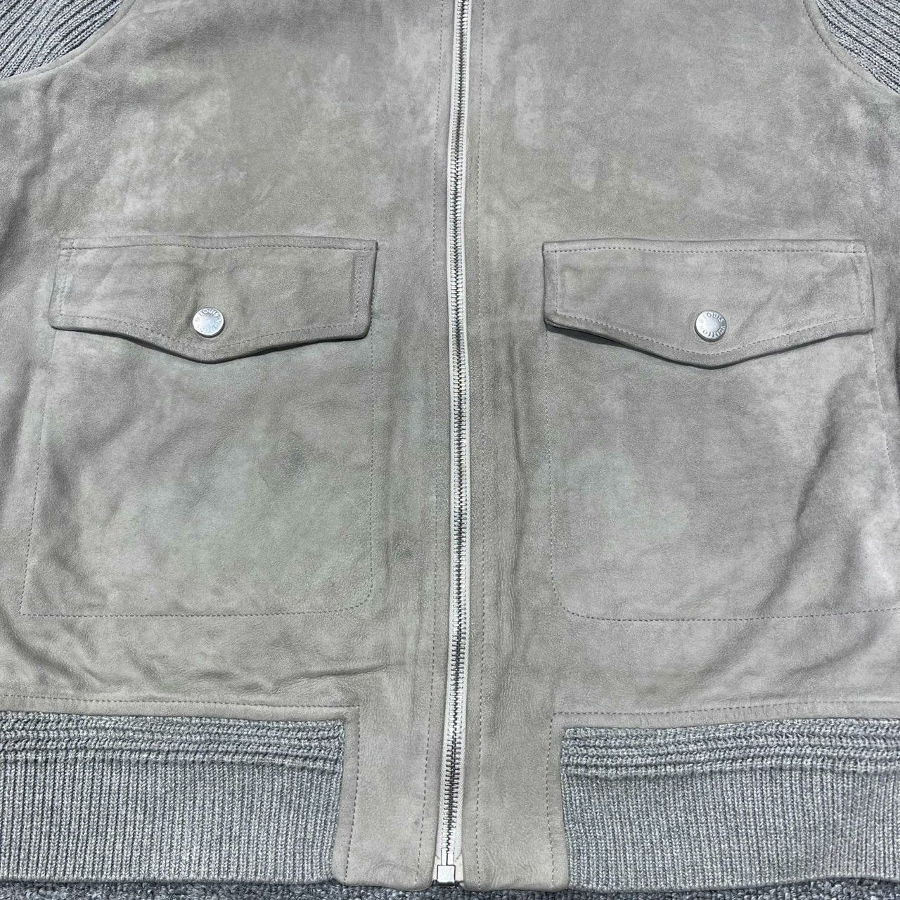 Louis Vuitton gray suede knit bomber jacket Size US M / EU 48-50 / 2 - 4 Thumbnail