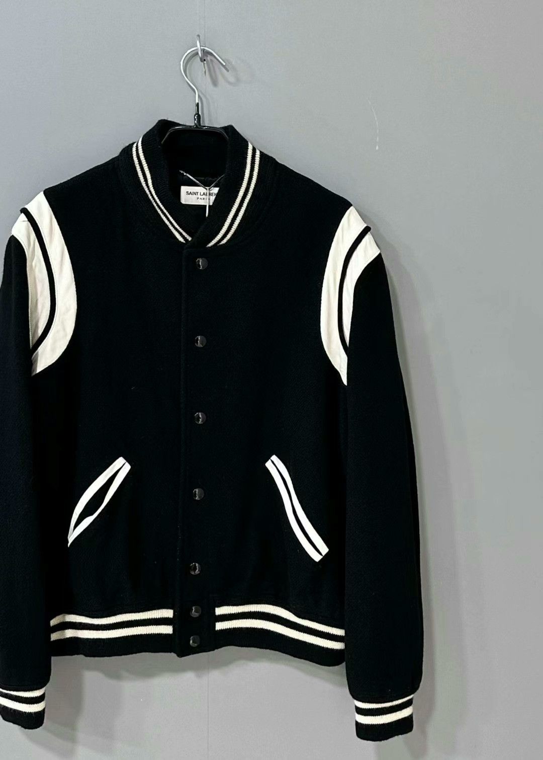 Saint Laurent Paris black and white classic baseball jacket Size US L / EU 52-54 / 3 - 2 Thumbnail