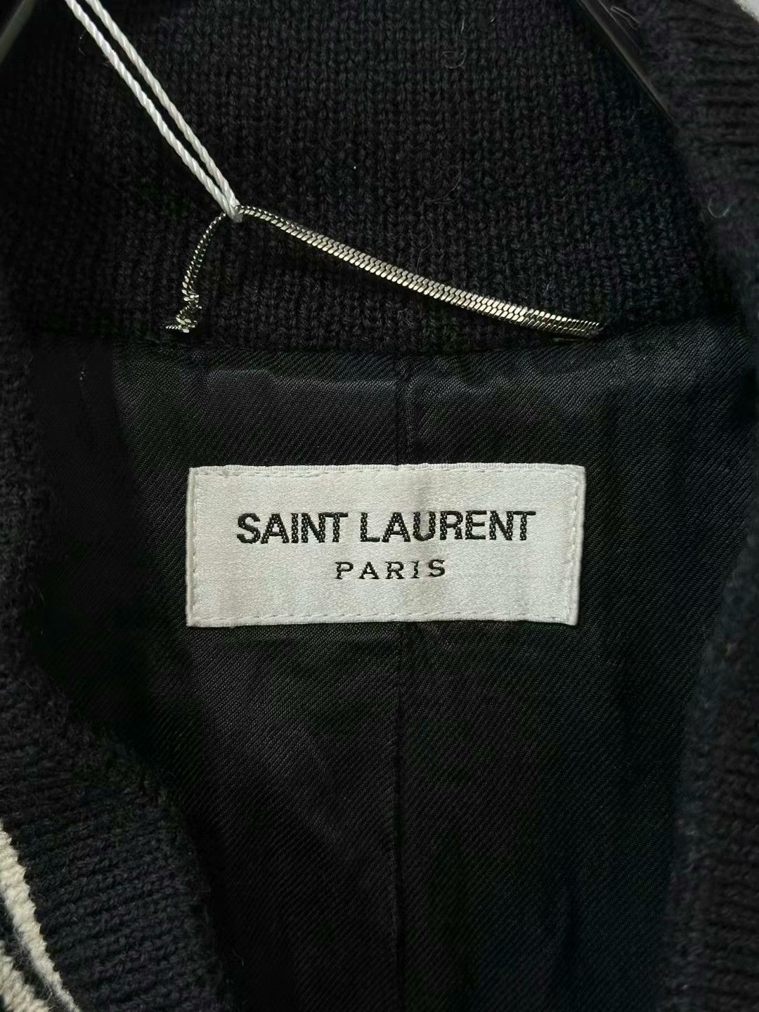 Saint Laurent Paris black and white classic baseball jacket Size US L / EU 52-54 / 3 - 4 Thumbnail