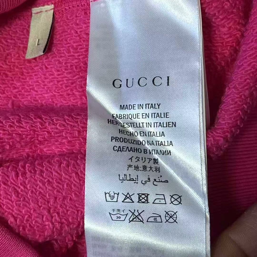 Gucci gucci pink logo hoodie sweatshirt for women Size L / US 10 / IT 46 - 5 Thumbnail