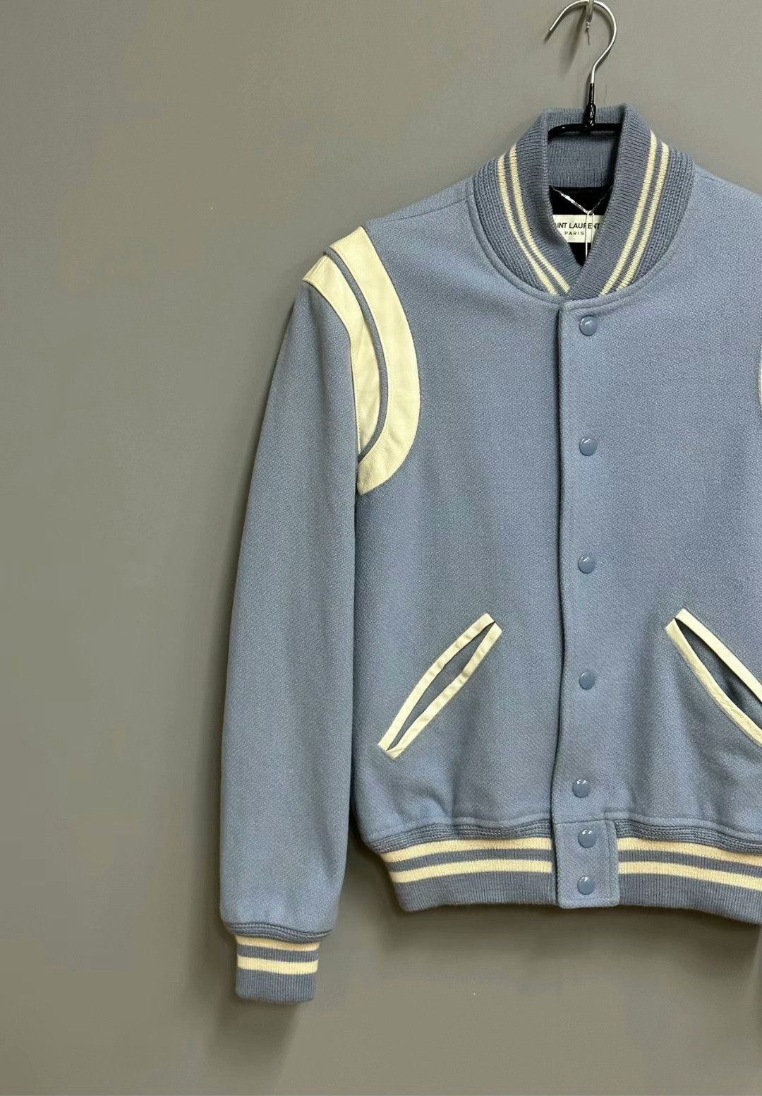 Saint Laurent Paris saint laurent light blue baseball jacket Size US M / EU 48-50 / 2 - 3 Thumbnail