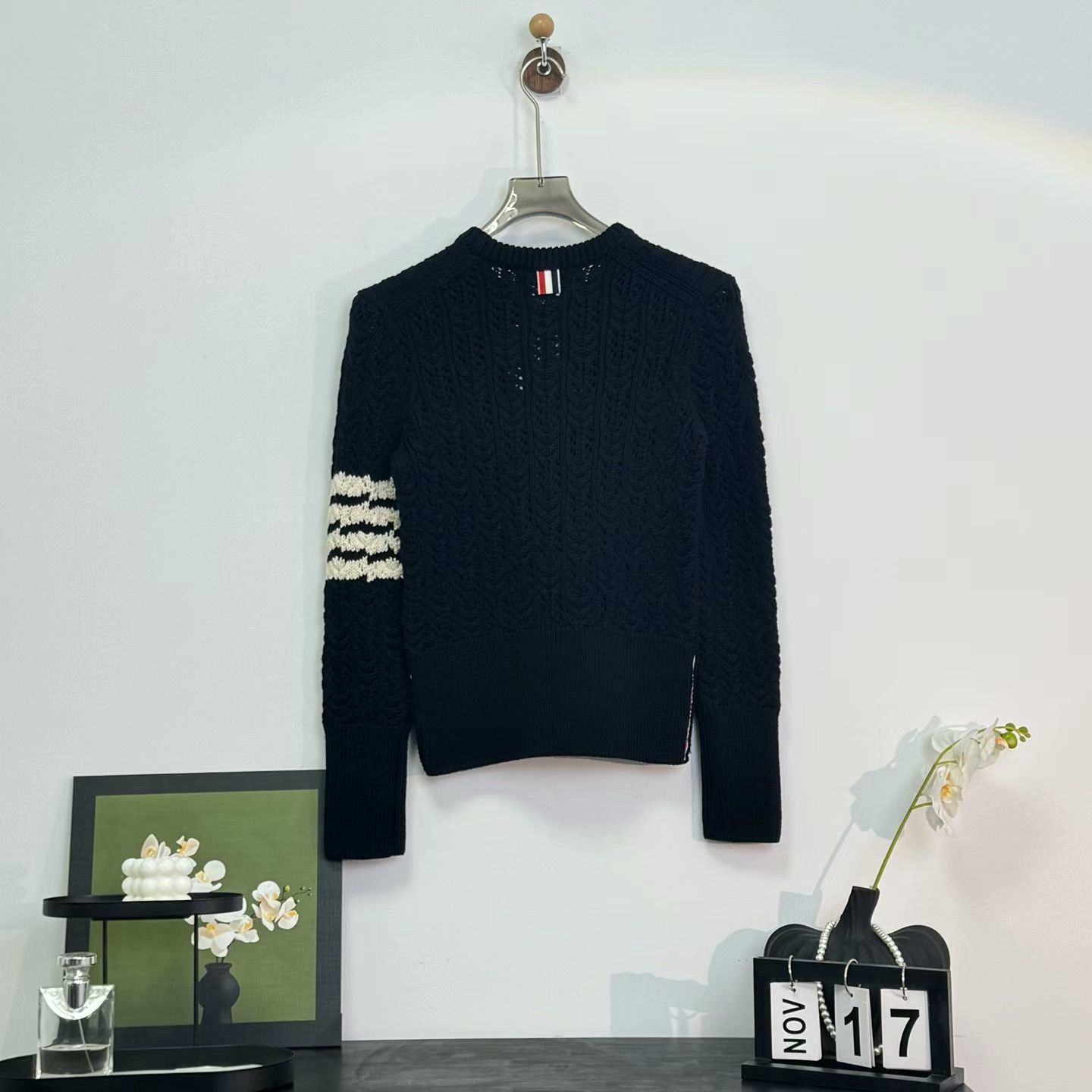 Thom Browne navy blue striped wool sweater by Thom Browne Size US L / EU 52-54 / 3 - 4 Thumbnail