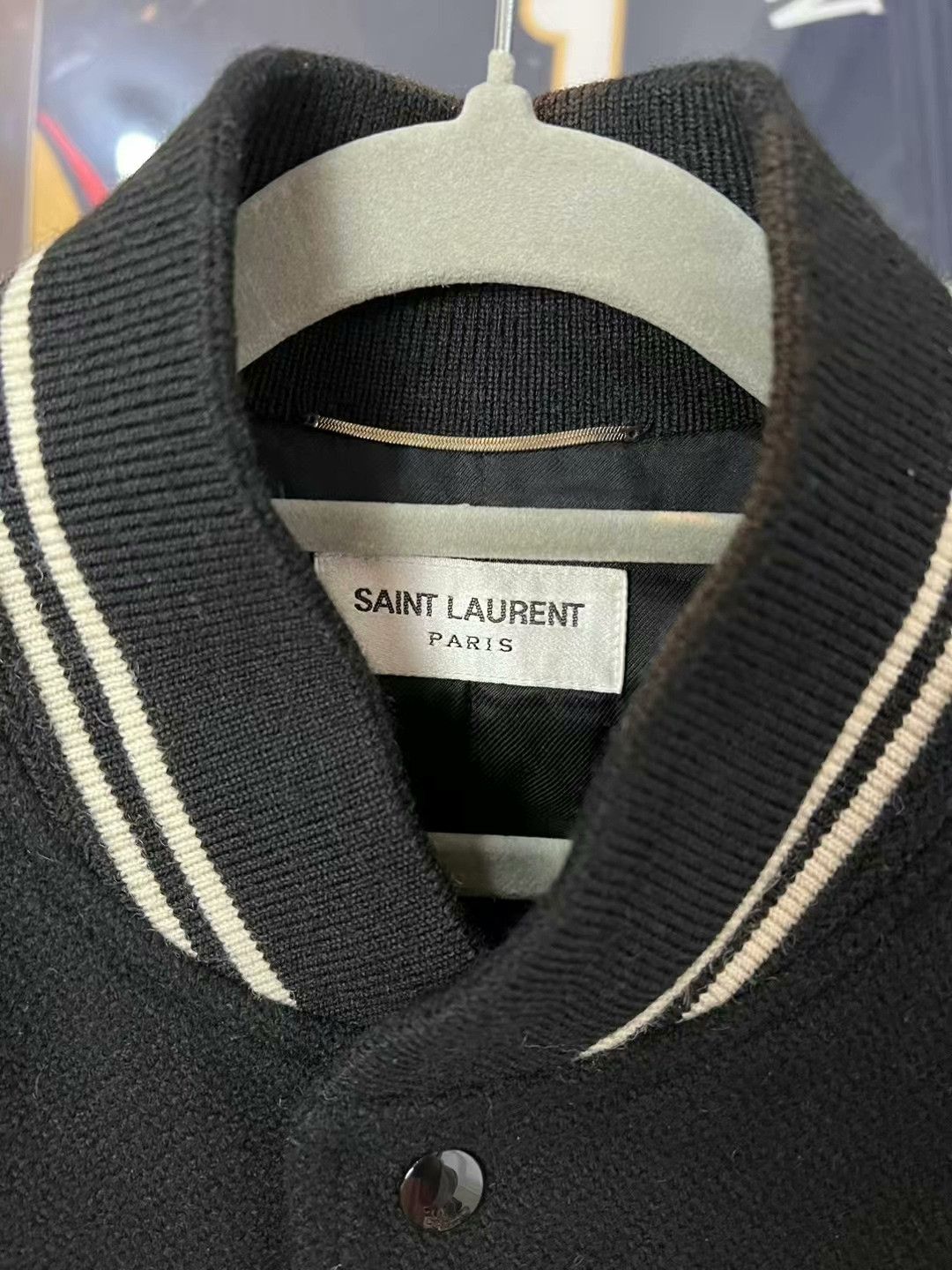 Yves Saint Laurent YSL Black and White Varsity Jacket 2021 Size US L / EU 52-54 / 3 - 3 Thumbnail