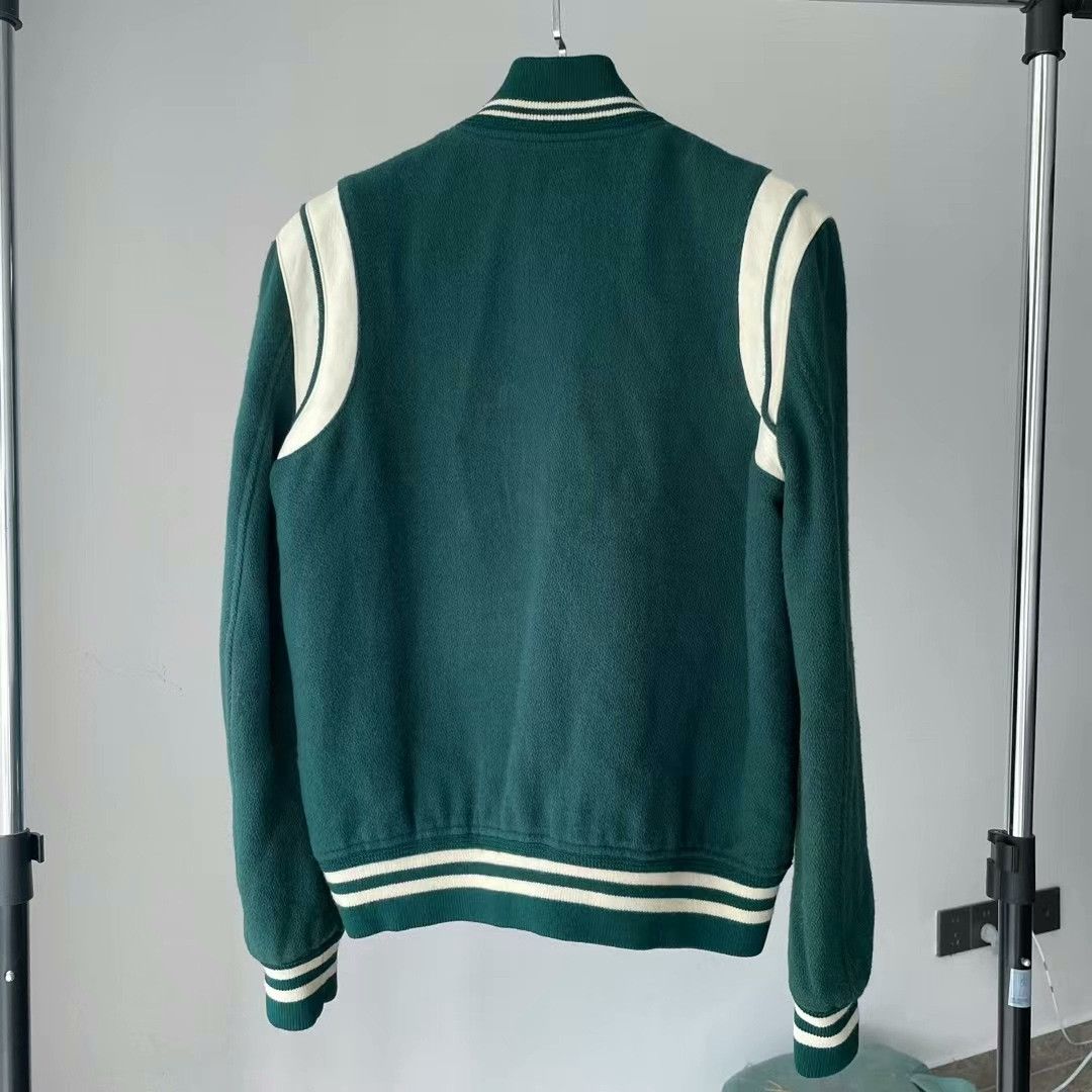 Saint Laurent Paris saint laurent green wool varsity jacket Size US M / EU 48-50 / 2 - 2 Thumbnail