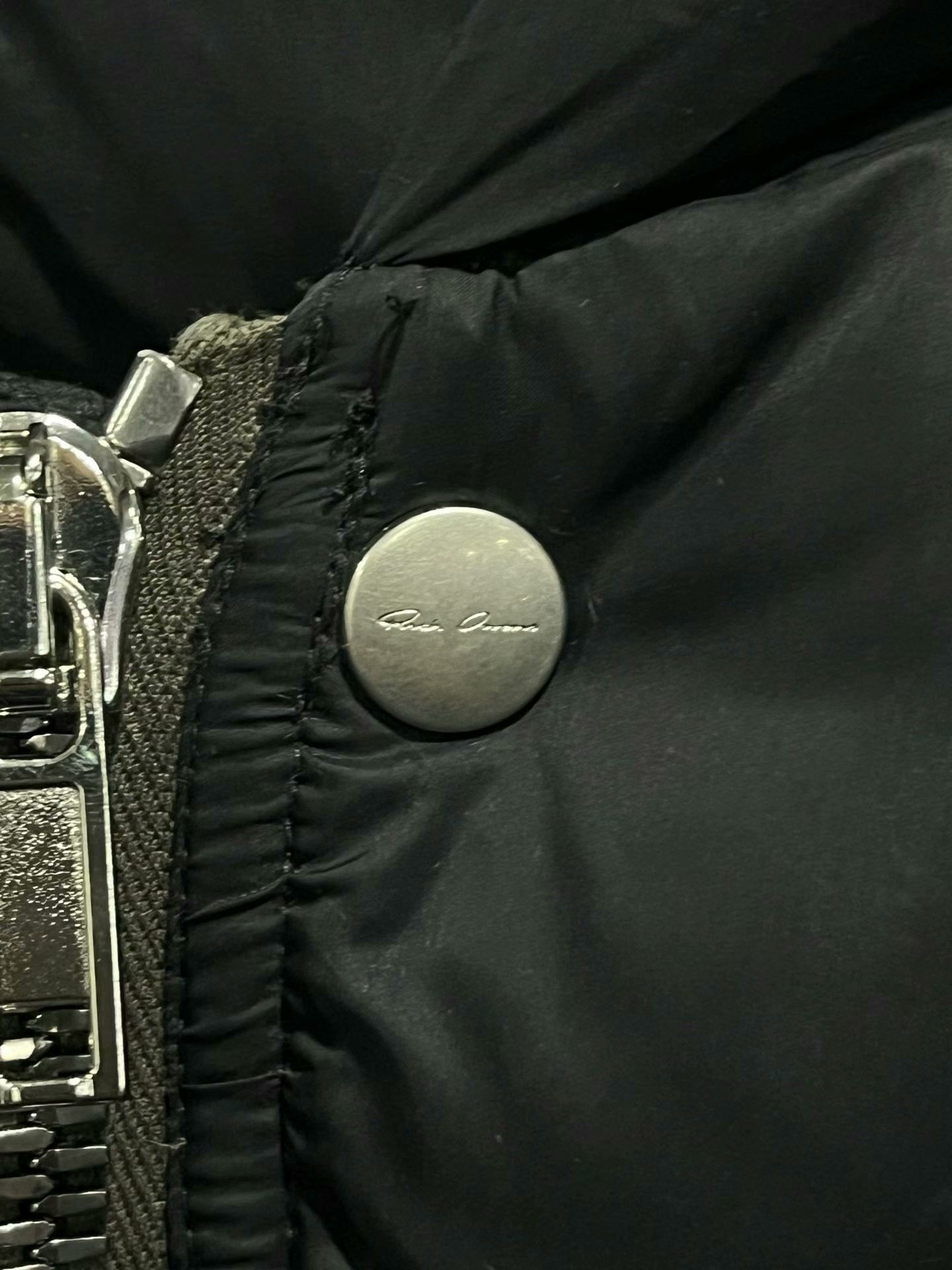 rick owens black down jacket size 48