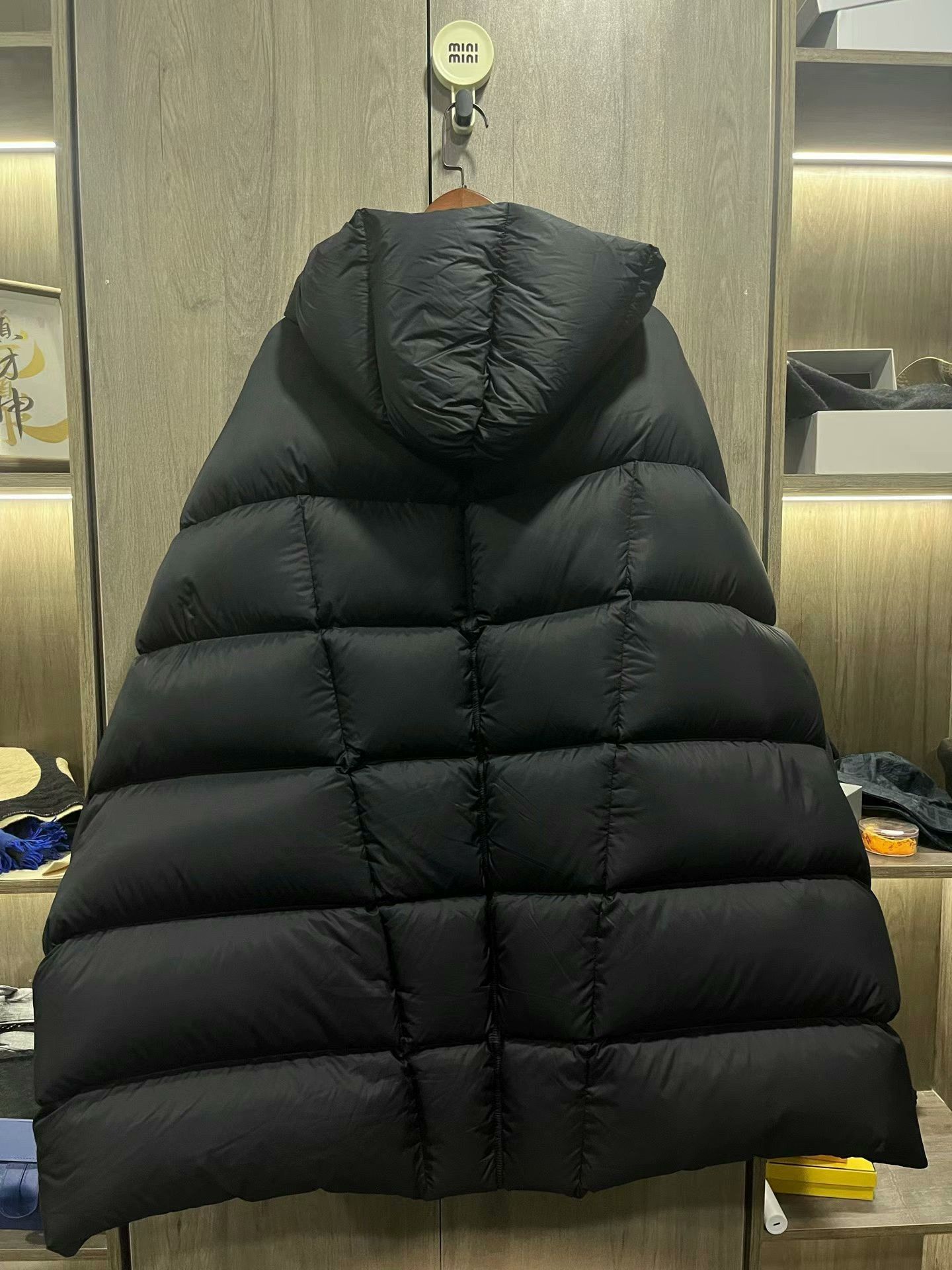 rick owens black down jacket size 48