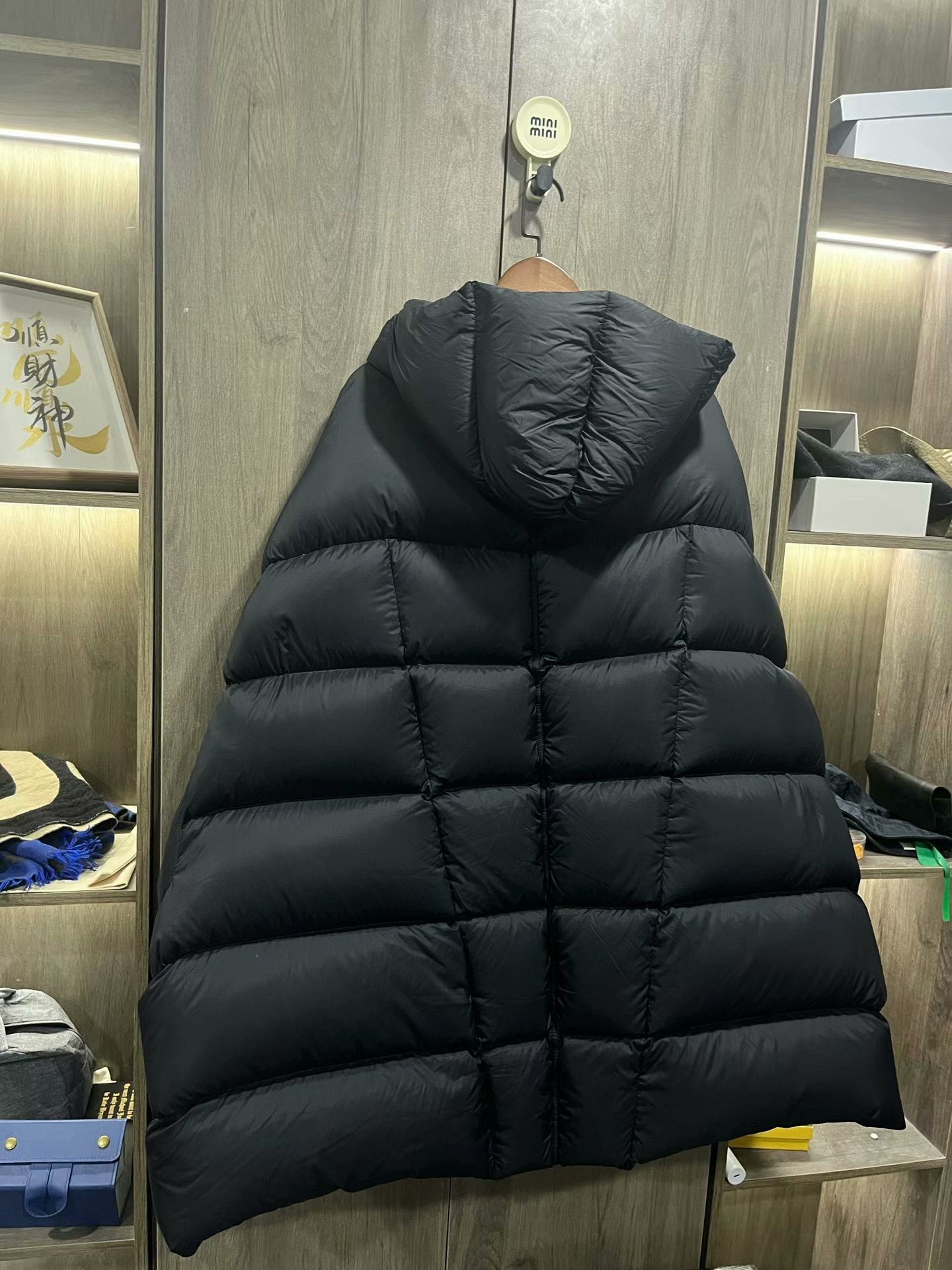 rick owens black down jacket size 48