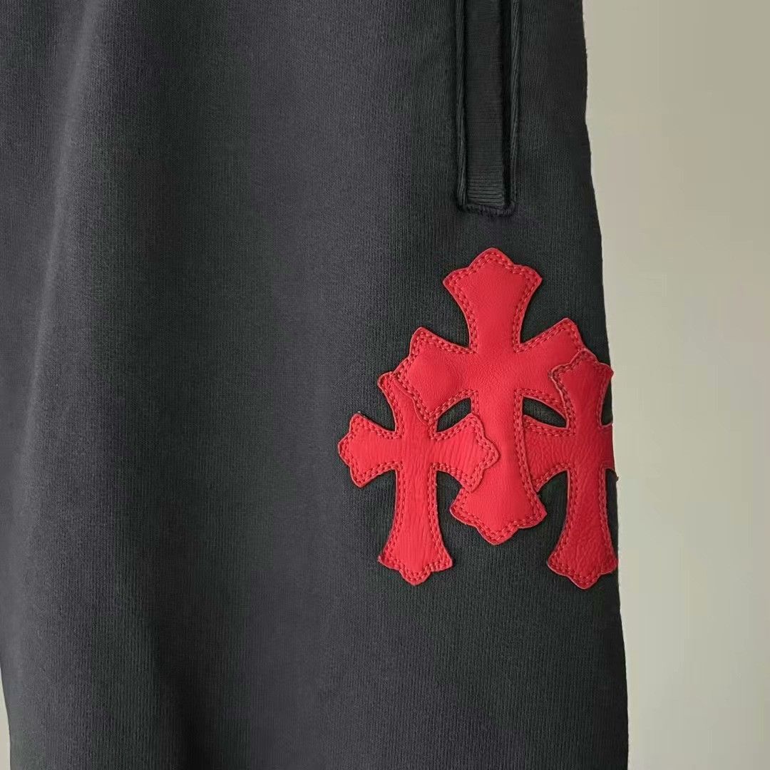 Chrome Hearts chrome hearts black sweatpants with red patches Size US 44 / EU 60 - 3 Thumbnail