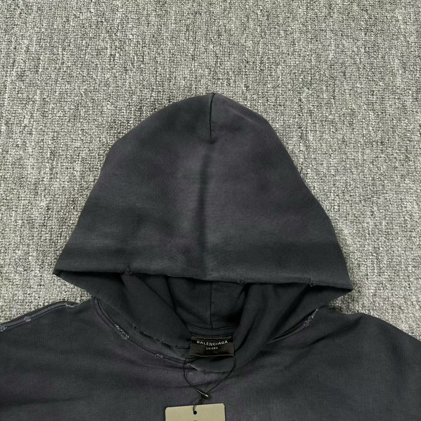 Balenciaga black hoodie with logo and tape design Size US S / EU 44-46 / 1 - 2 Thumbnail