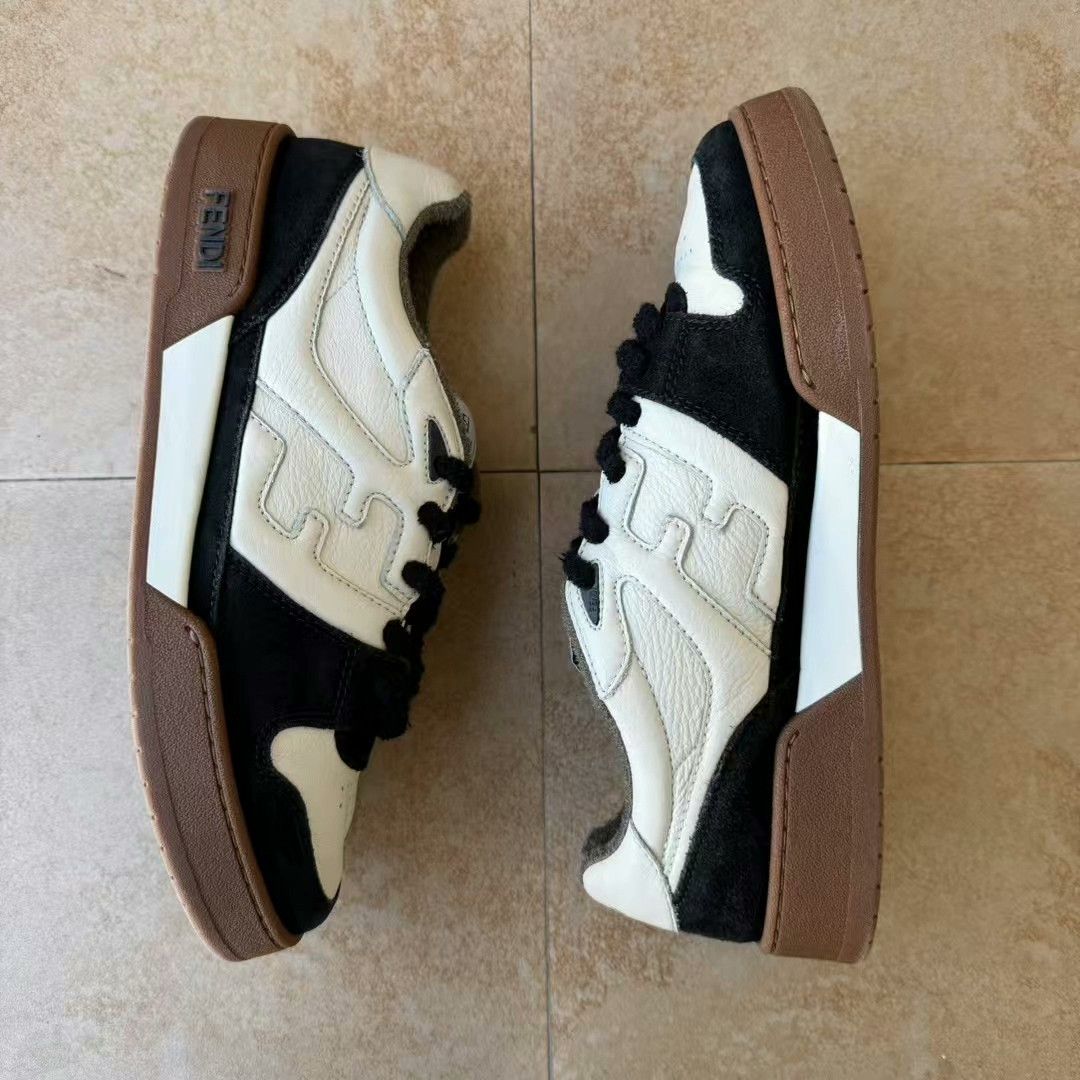 Fendi fendi leather patchwork sneakers size 43 Size US 9 / EU 42 - 3 Thumbnail