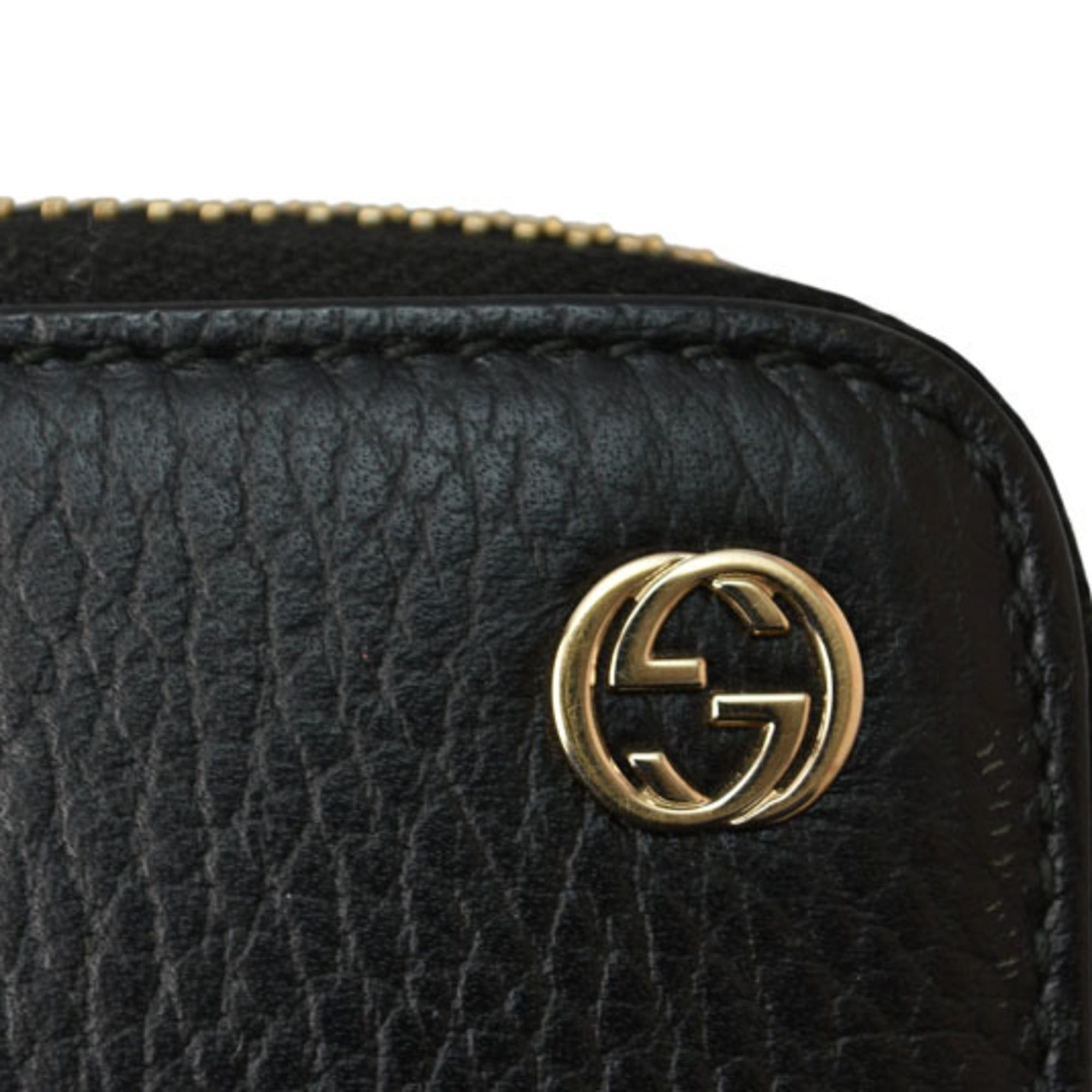 Gucci Gucci Wallet, GUCCI Round Leather Long Wallet 509644 with Interlocking G in Black Size ONE SIZE - 4 Thumbnail
