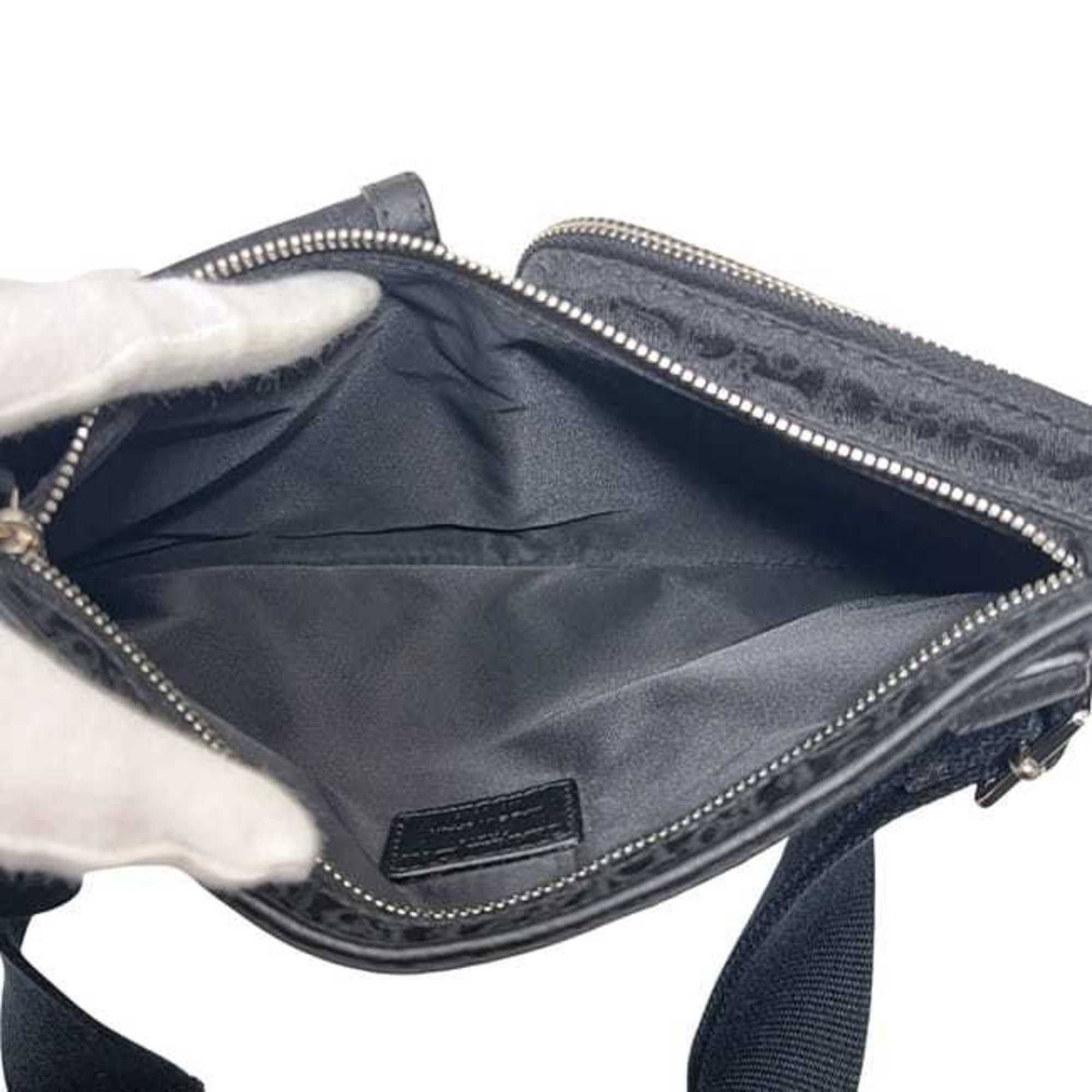 Dior Christian Dior Waist Pouch f-24651 Black Trotter Canvas and Leather MC1016 Belt Bag Crossbody for Men Women Size ONE SIZE - 6 Thumbnail