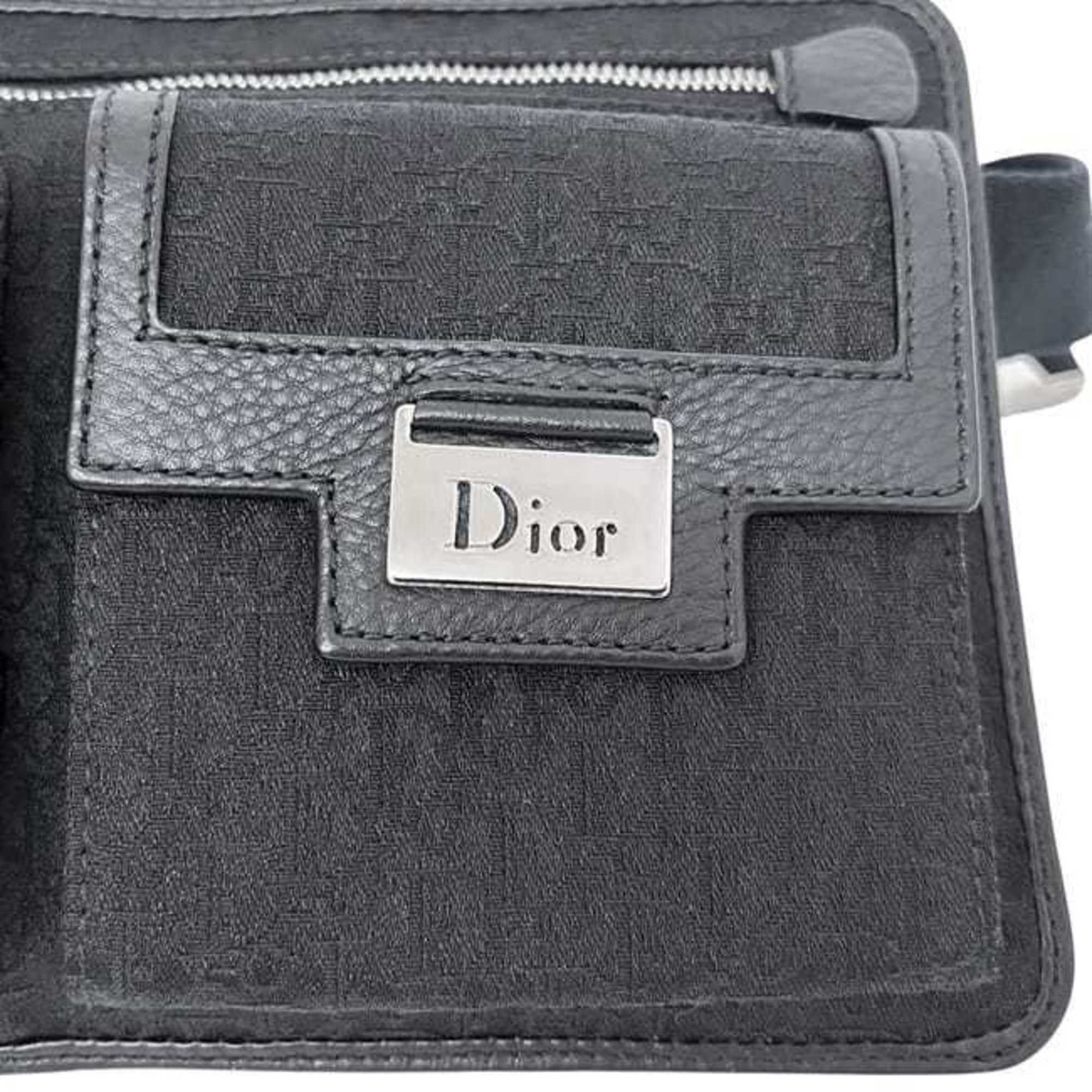 Dior Christian Dior Waist Pouch f-24651 Black Trotter Canvas and Leather MC1016 Belt Bag Crossbody for Men Women Size ONE SIZE - 9 Thumbnail