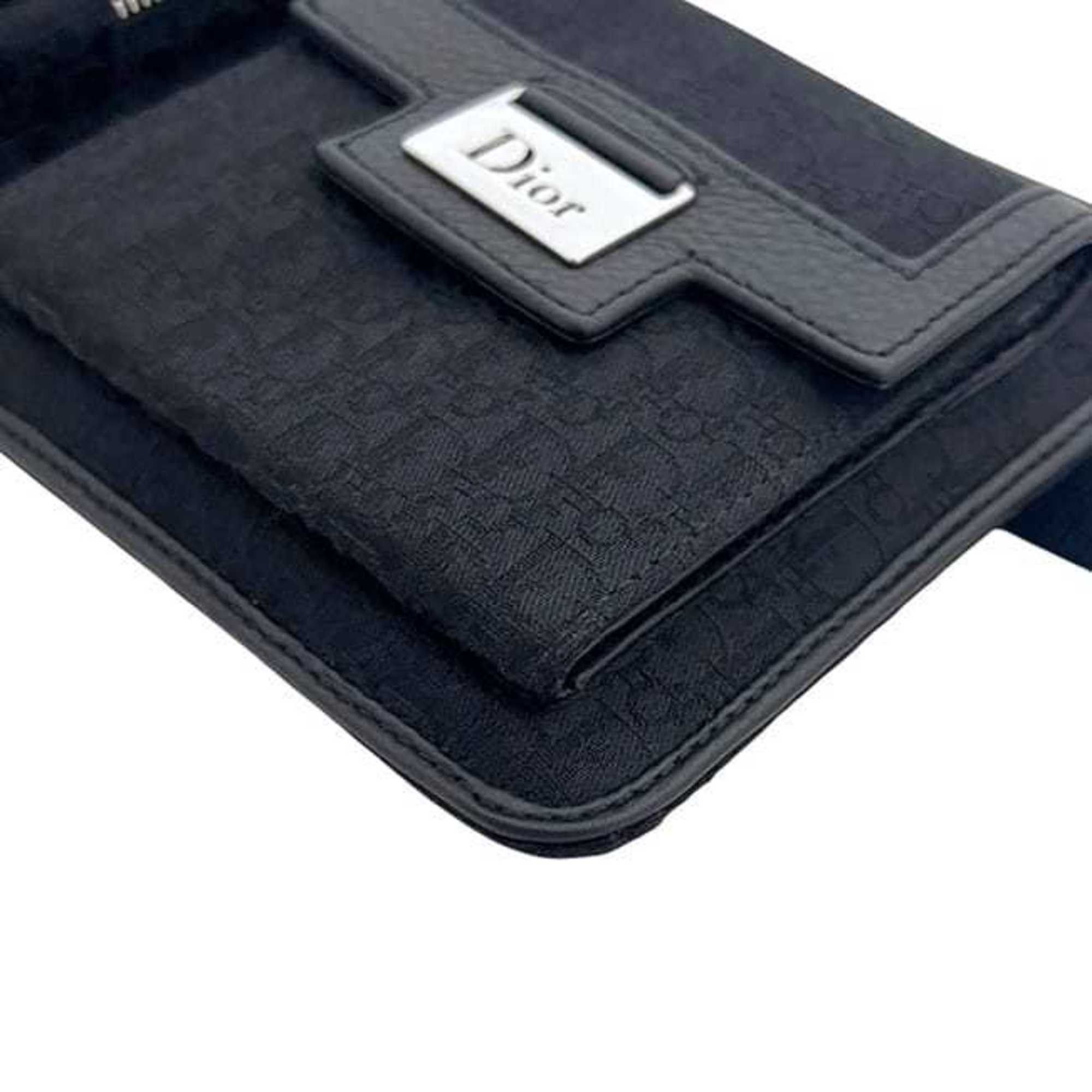 Dior Christian Dior Waist Pouch f-24651 Black Trotter Canvas and Leather MC1016 Belt Bag Crossbody for Men Women Size ONE SIZE - 5 Thumbnail