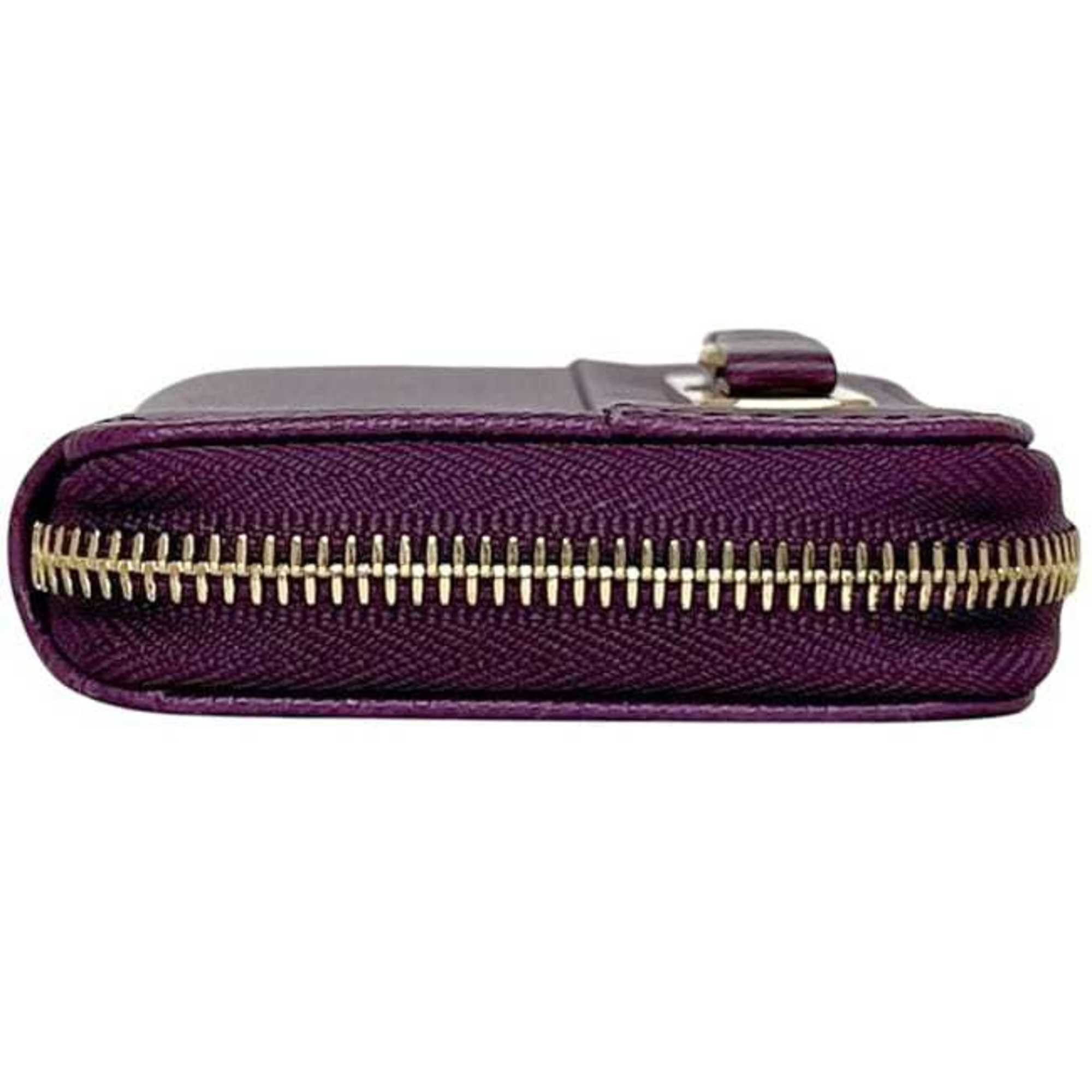 Salvatore Ferragamo Salvatore Ferragamo coin case ec-24697 purple Vara leather purse AK-22 C128 wallet ribbon mini compact round men's women's Size ONE SIZE - 3 Thumbnail