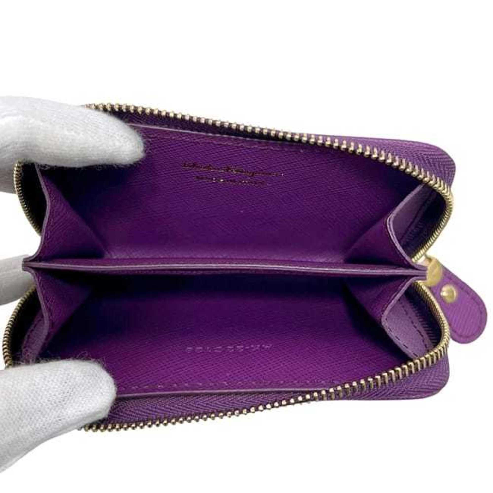 Salvatore Ferragamo Salvatore Ferragamo coin case ec-24697 purple Vara leather purse AK-22 C128 wallet ribbon mini compact round men's women's Size ONE SIZE - 5 Thumbnail