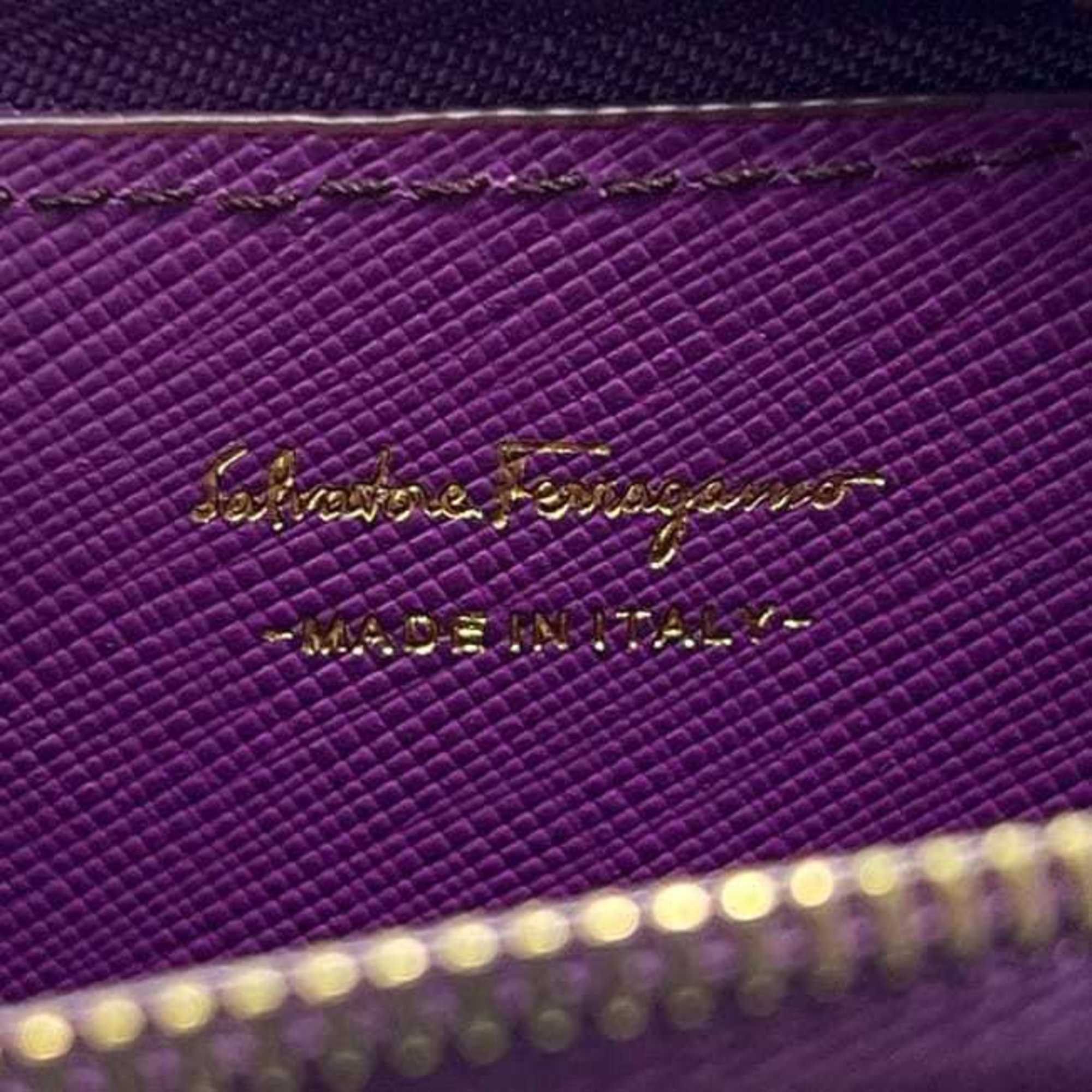 Salvatore Ferragamo Salvatore Ferragamo coin case ec-24697 purple Vara leather purse AK-22 C128 wallet ribbon mini compact round men's women's Size ONE SIZE - 6 Thumbnail