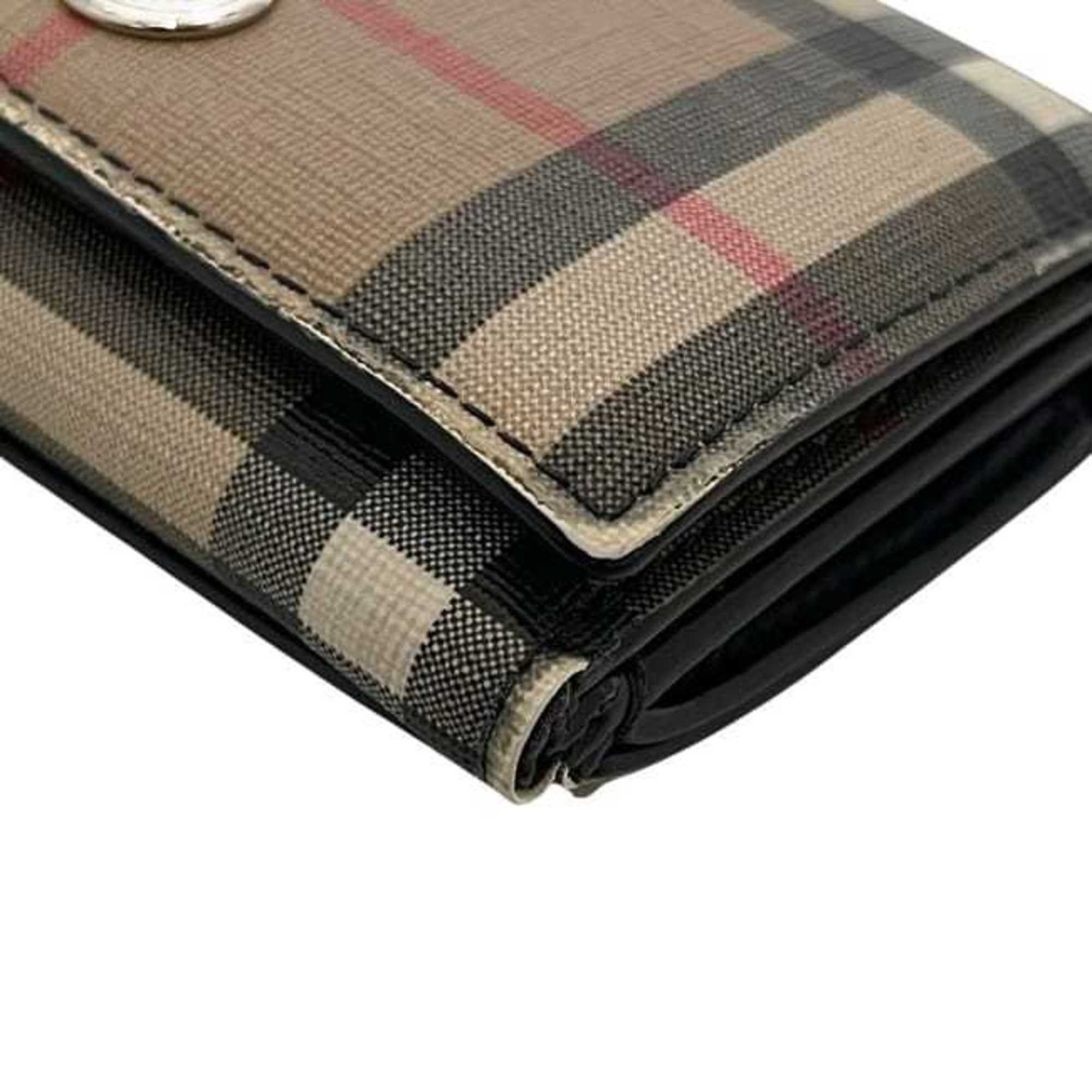 Burberry Burberry Tri-fold Wallet ec-24698 Beige Black Nova Check 8095291 Compact PVC Leather ROPELFI71SEE BURBERRY Brown Double Mini for Men and Women Pattern Size ONE SIZE - 11 Thumbnail