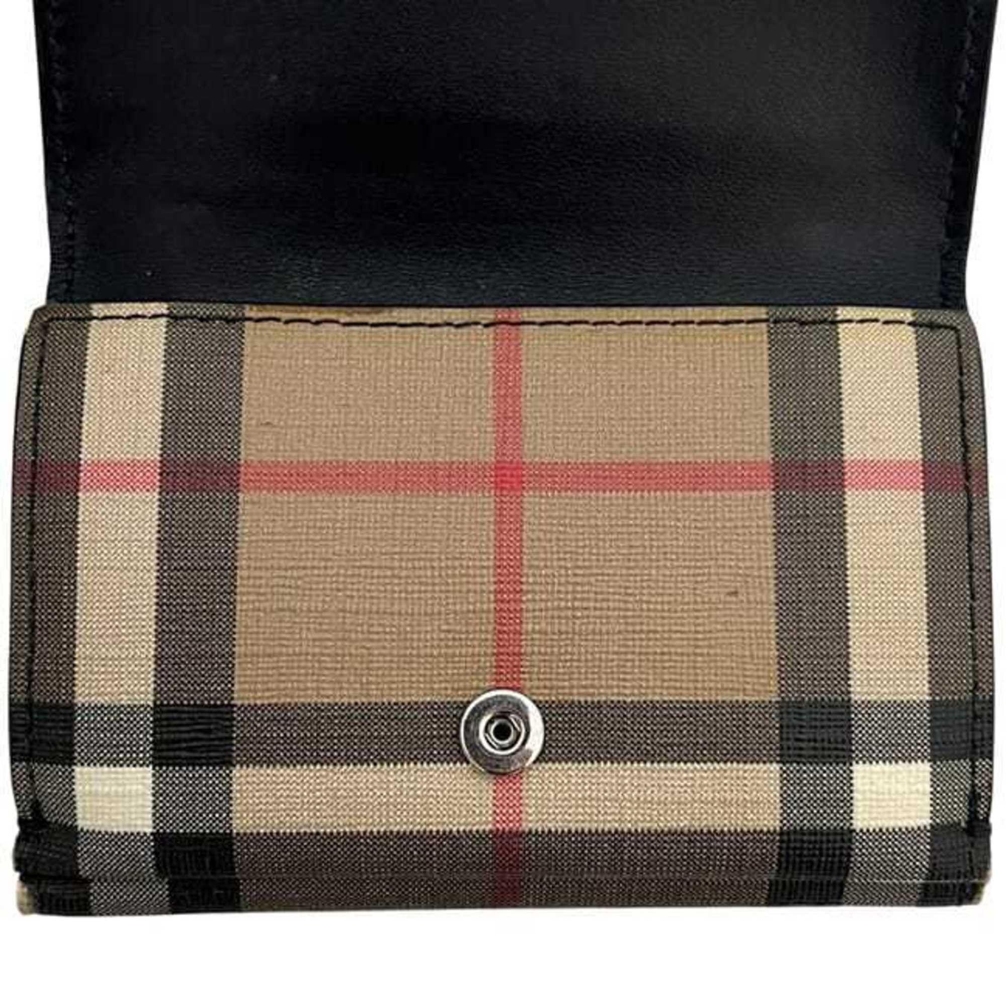Burberry Burberry Tri-fold Wallet ec-24698 Beige Black Nova Check 8095291 Compact PVC Leather ROPELFI71SEE BURBERRY Brown Double Mini for Men and Women Pattern Size ONE SIZE - 8 Thumbnail