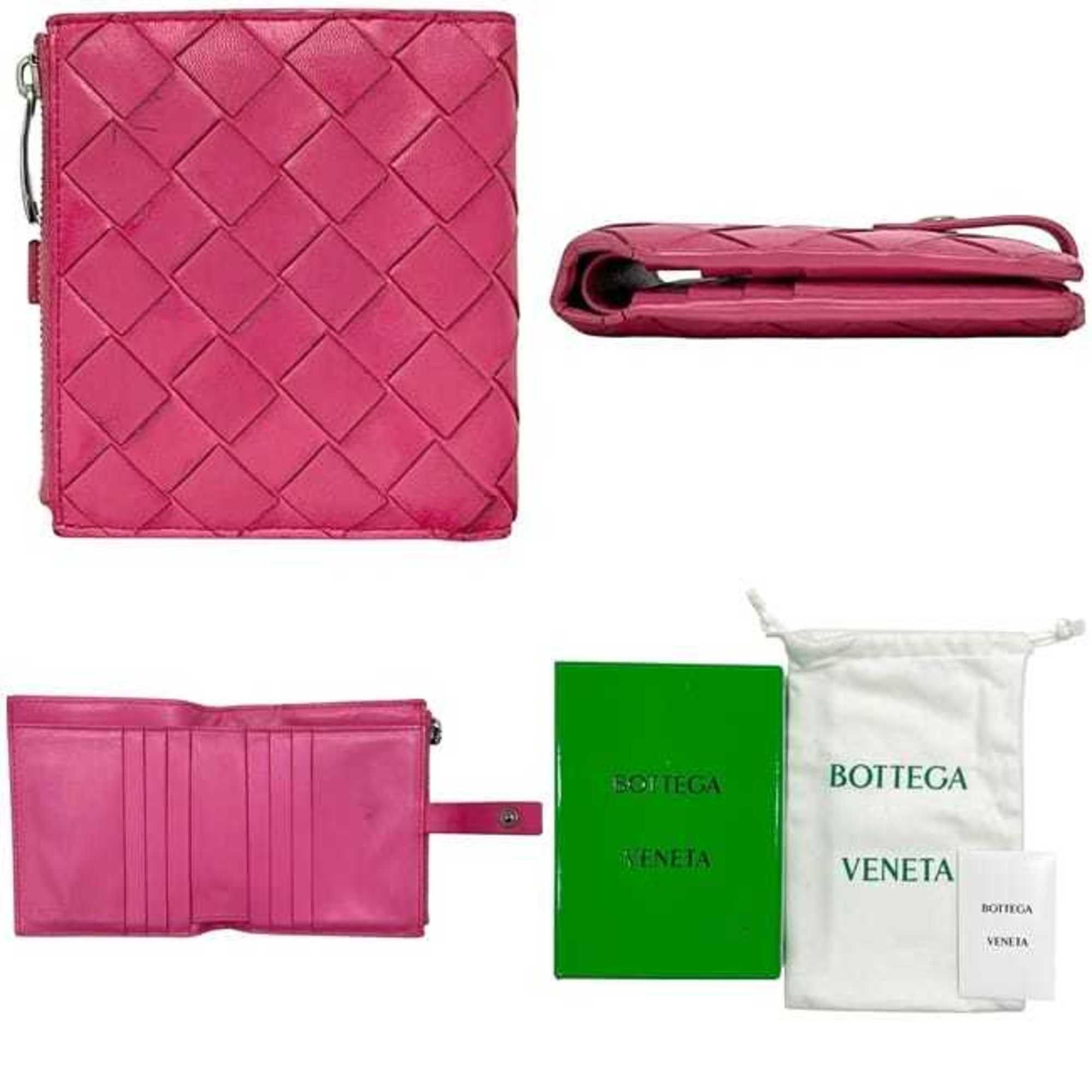Bottega Veneta Bottega Veneta bifold wallet f-24680 pink intrecciato leather S02332325Z BOTTEGA VENETA compact for men and women. Size ONE SIZE - 3 Thumbnail