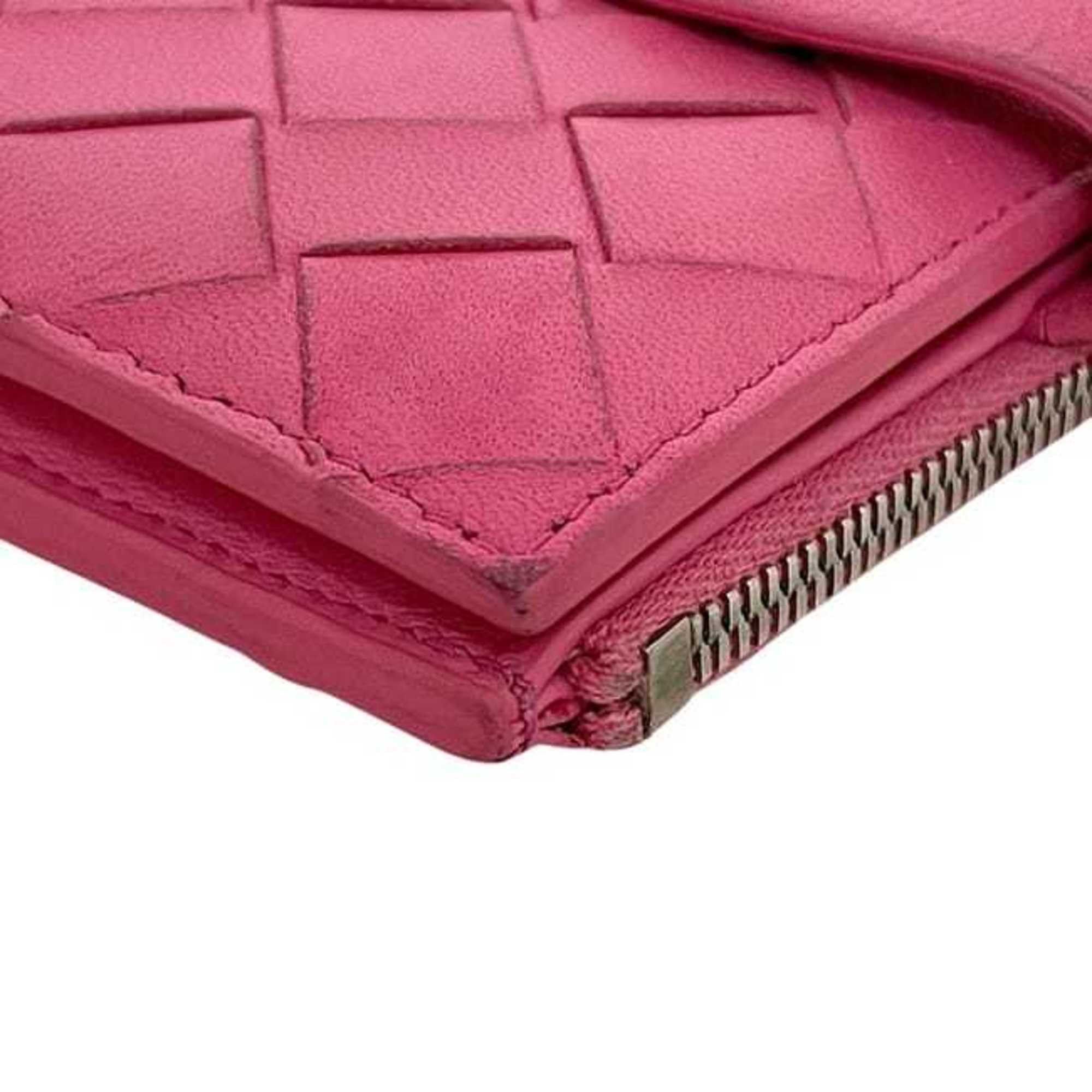 Bottega Veneta Bottega Veneta bifold wallet f-24680 pink intrecciato leather S02332325Z BOTTEGA VENETA compact for men and women. Size ONE SIZE - 4 Thumbnail