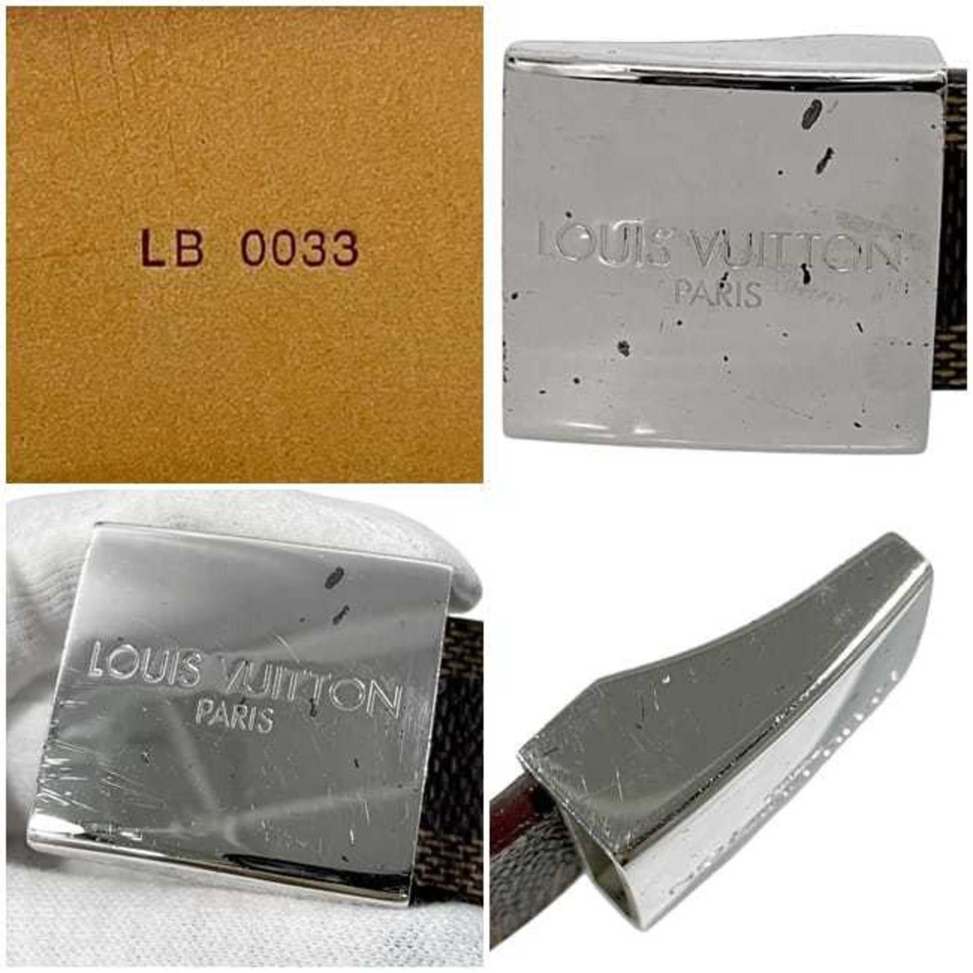 Louis Vuitton Louis Vuitton Santur Carre Belt ec-24719 Brown Damier Ebene Canvas M6802 Waist 72cm LB0033 LOUIS VUITTON Square Buckle Size ONE SIZE - 4 Thumbnail