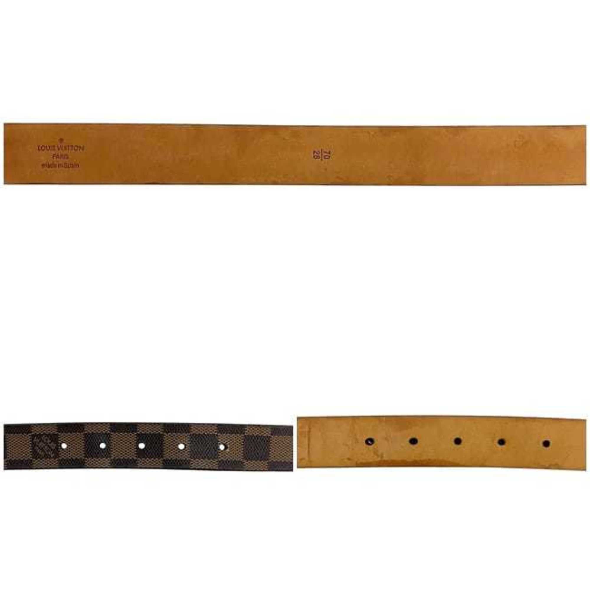 Louis Vuitton Louis Vuitton Santur Carre Belt ec-24719 Brown Damier Ebene Canvas M6802 Waist 72cm LB0033 LOUIS VUITTON Square Buckle Size ONE SIZE - 8 Thumbnail
