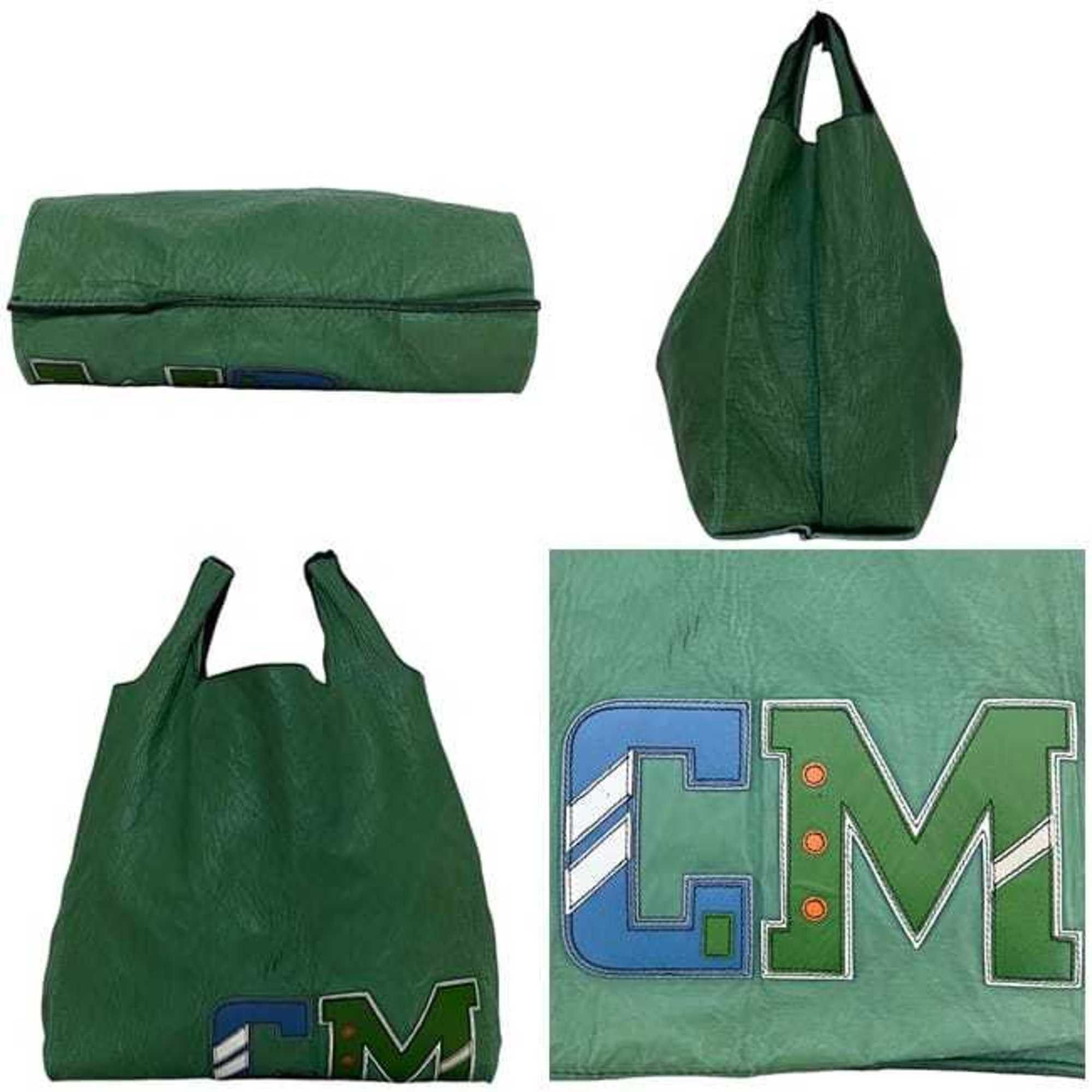 Prada Prada Tote Bag with Initial Patch, ec-24663, Green Leather, Nappa Sizes 35-31, PRADA CM, Triangular Plate, Eco Bag, Men's/Women's Size ONE SIZE - 3 Thumbnail
