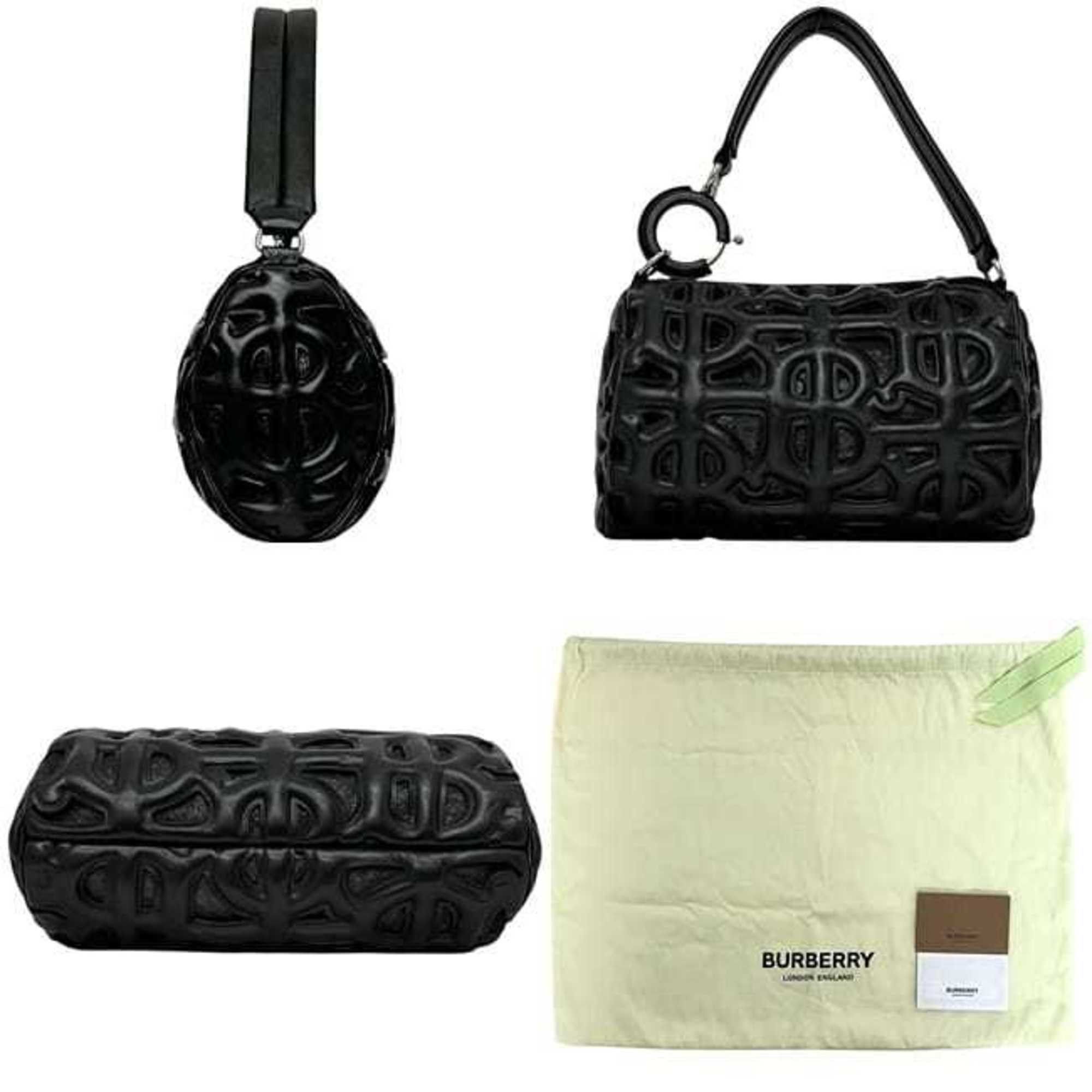 Burberry Burberry Ronbi Bag f-24660 Black TB Monogram Leather ITDGSRL37FIR BURBERRY Mesh Cutout Thomas Women's Size ONE SIZE - 3 Thumbnail