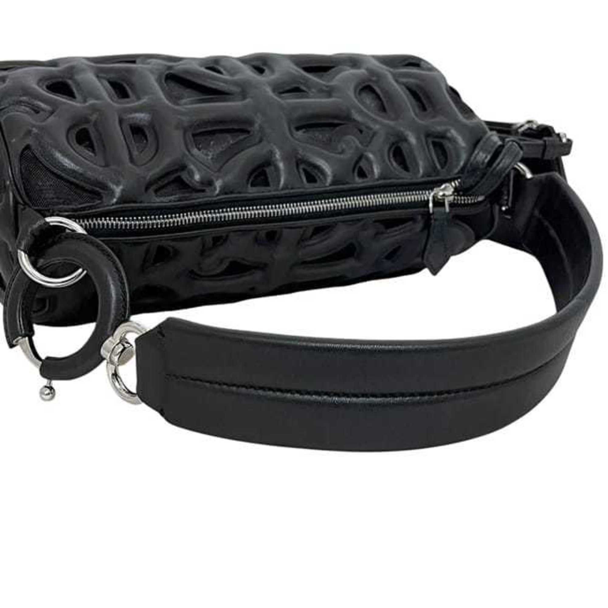 Burberry Burberry Ronbi Bag f-24660 Black TB Monogram Leather ITDGSRL37FIR BURBERRY Mesh Cutout Thomas Women's Size ONE SIZE - 7 Thumbnail