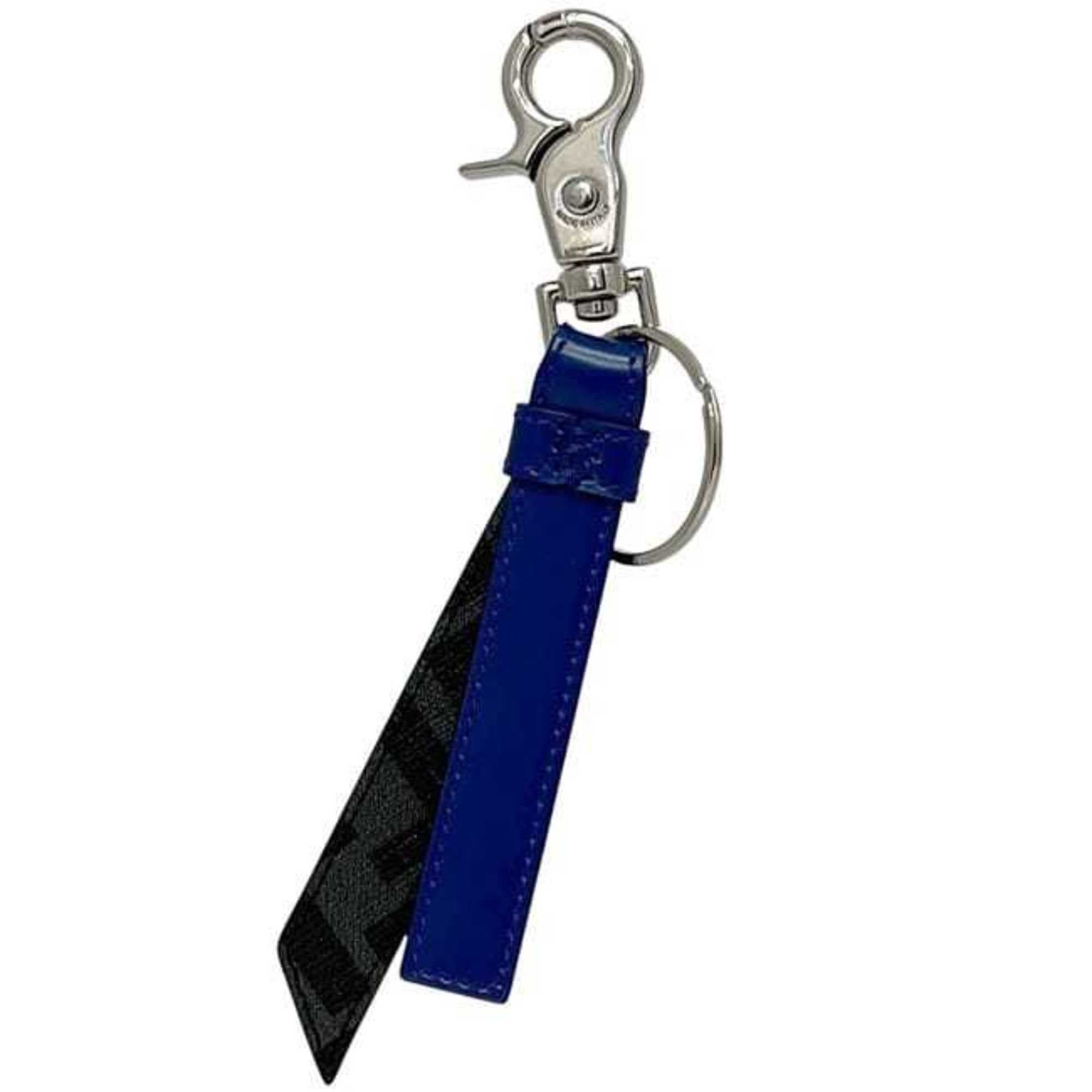 Fendi Fendi Key Ring ec-24671 Blue, Gray, Black, Silver Zucchino Leather Metal FENDI FF Charm Keychain Black Blue Men's Women's Mark Size ONE SIZE - 4 Thumbnail