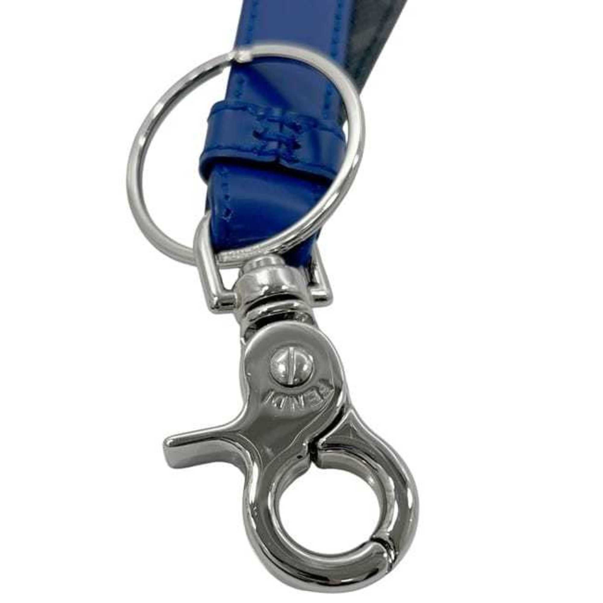 Fendi Fendi Key Ring ec-24671 Blue, Gray, Black, Silver Zucchino Leather Metal FENDI FF Charm Keychain Black Blue Men's Women's Mark Size ONE SIZE - 7 Thumbnail