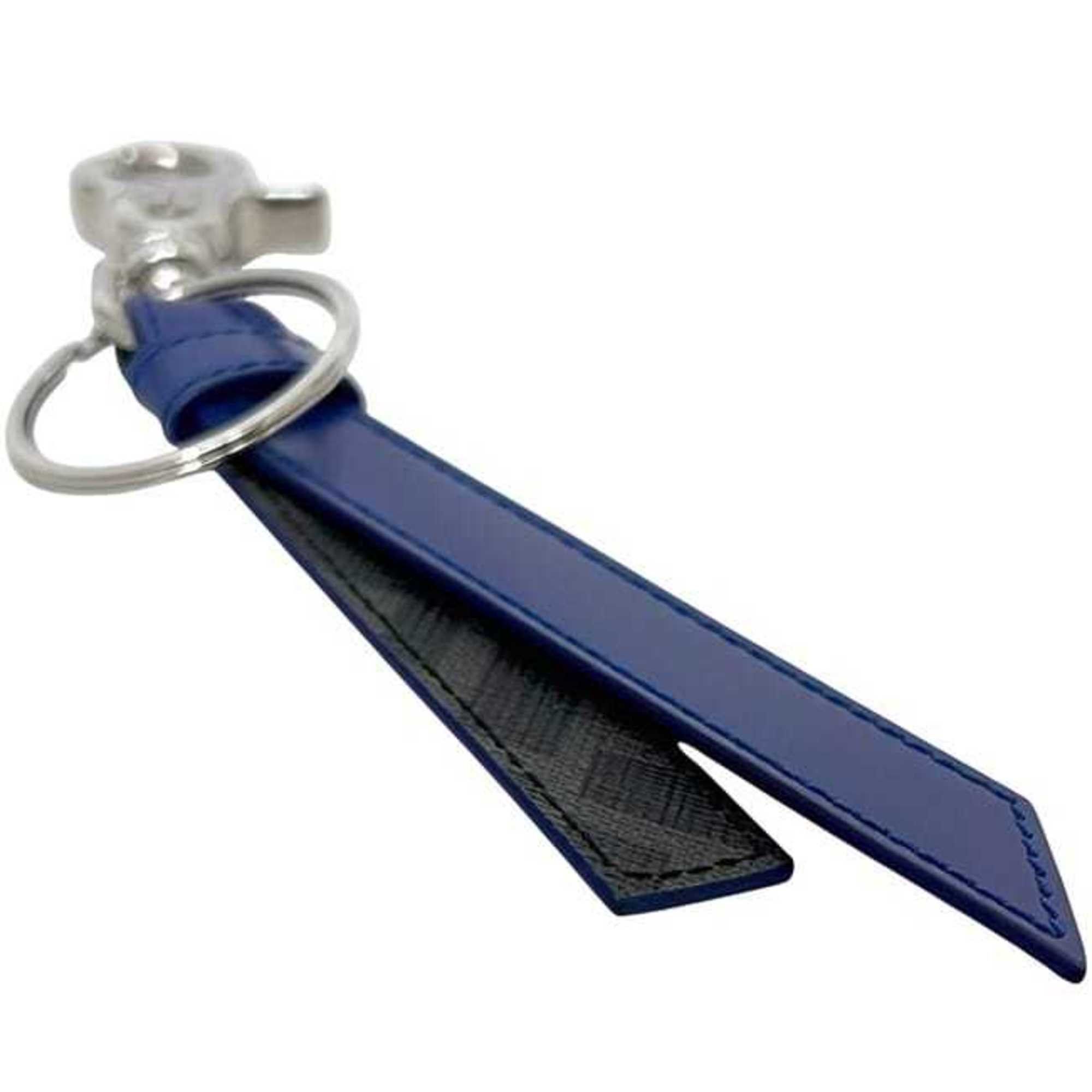Fendi Fendi Key Ring ec-24671 Blue, Gray, Black, Silver Zucchino Leather Metal FENDI FF Charm Keychain Black Blue Men's Women's Mark Size ONE SIZE - 5 Thumbnail