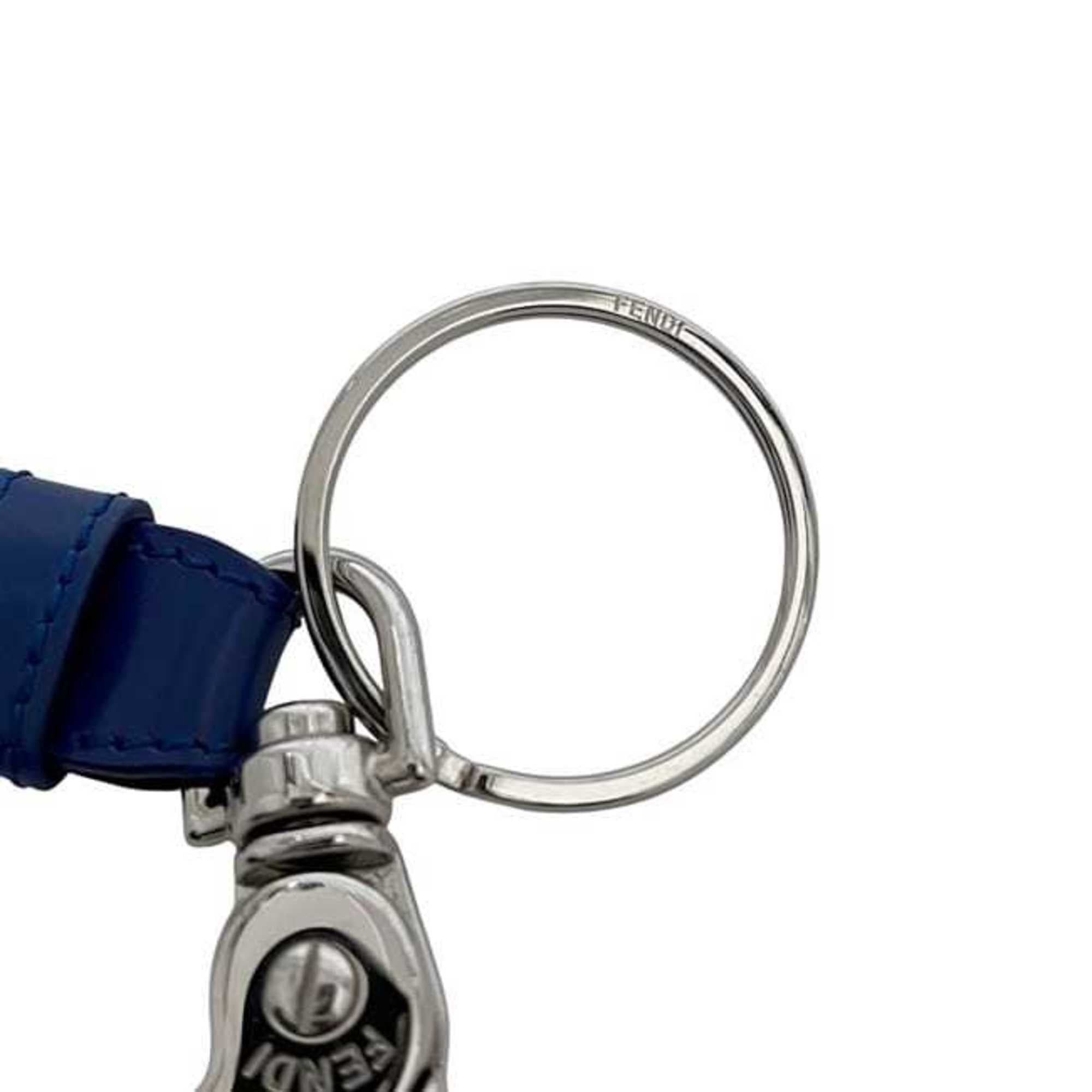 Fendi Fendi Key Ring ec-24671 Blue, Gray, Black, Silver Zucchino Leather Metal FENDI FF Charm Keychain Black Blue Men's Women's Mark Size ONE SIZE - 8 Thumbnail