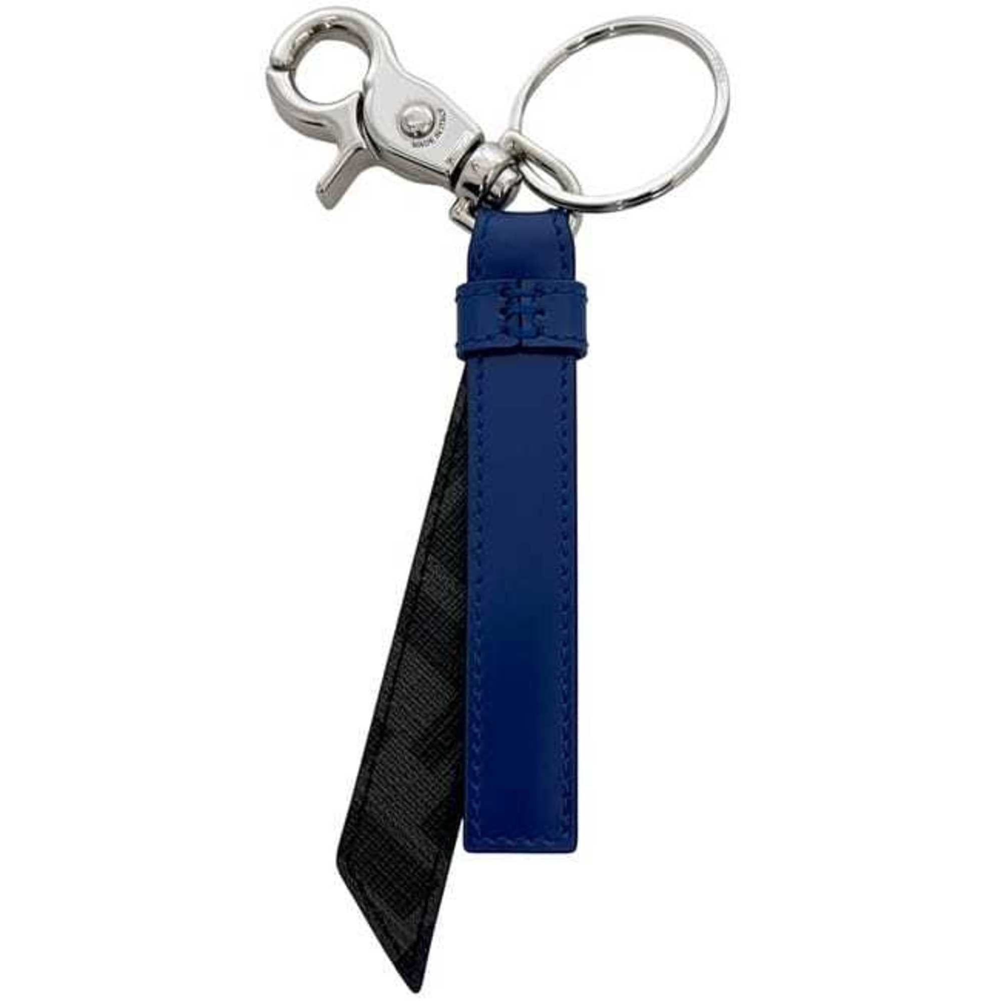 Fendi Fendi Key Ring ec-24671 Blue, Gray, Black, Silver Zucchino Leather Metal FENDI FF Charm Keychain Black Blue Men's Women's Mark Size ONE SIZE - 10 Thumbnail