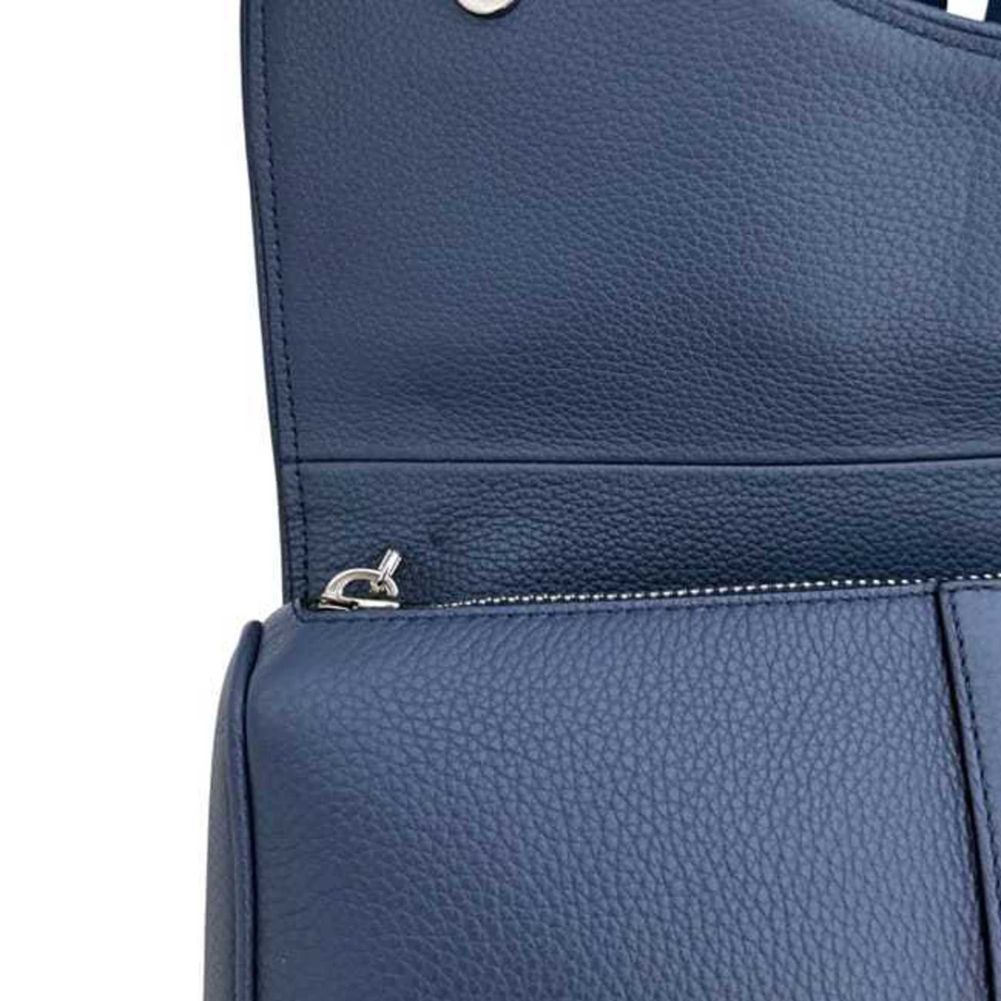 Dior Christian Dior Saddle Bag, Navy Blue, f-24767, 1ADPO093, Leather, 06-BO-0199. This navy blue crossbody shoulder bag with flap is perfect for men and women. Size ONE SIZE - 8 Thumbnail