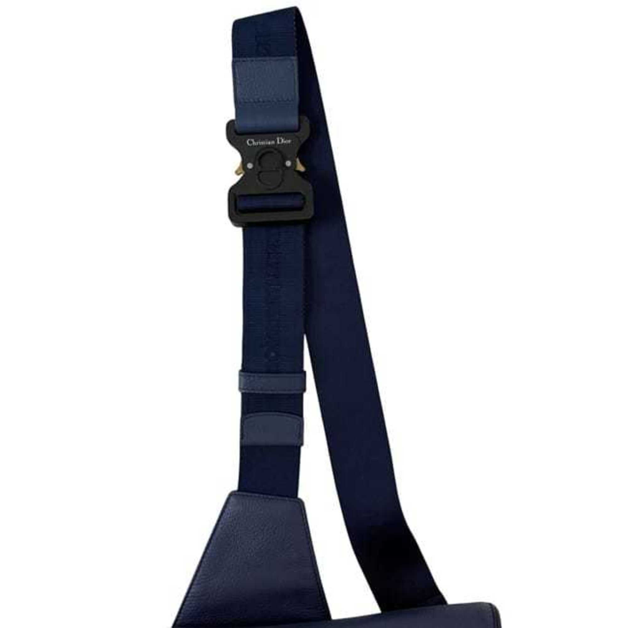 Dior Christian Dior Saddle Bag, Navy Blue, f-24767, 1ADPO093, Leather, 06-BO-0199. This navy blue crossbody shoulder bag with flap is perfect for men and women. Size ONE SIZE - 10 Thumbnail