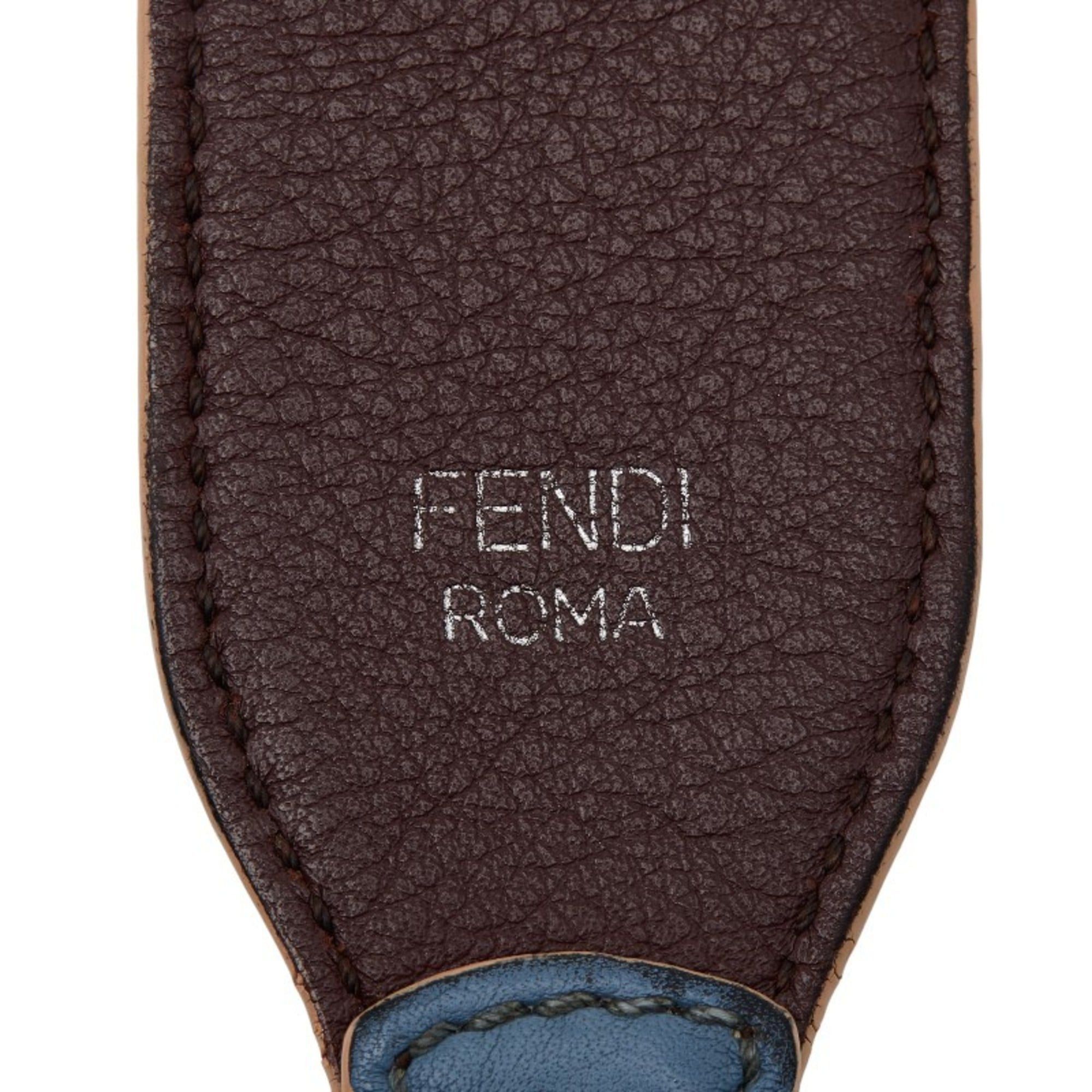 Fendi Fendi shoulder strap, light blue and brown leather, women's, FENDI Size ONE SIZE - 5 Thumbnail