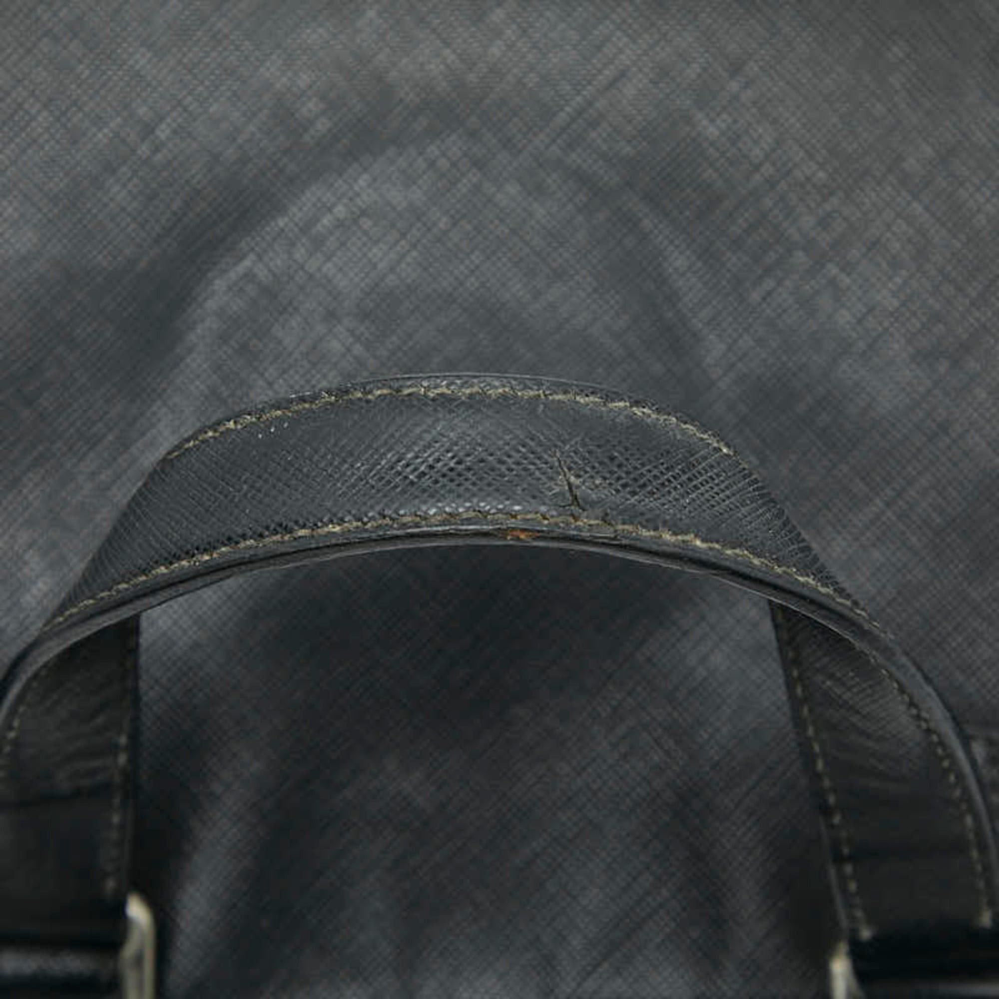 Prada Prada Triangle Logo Plate Handbag/Business Bag in Black Saffiano Leather for Women Size ONE SIZE - 9 Thumbnail