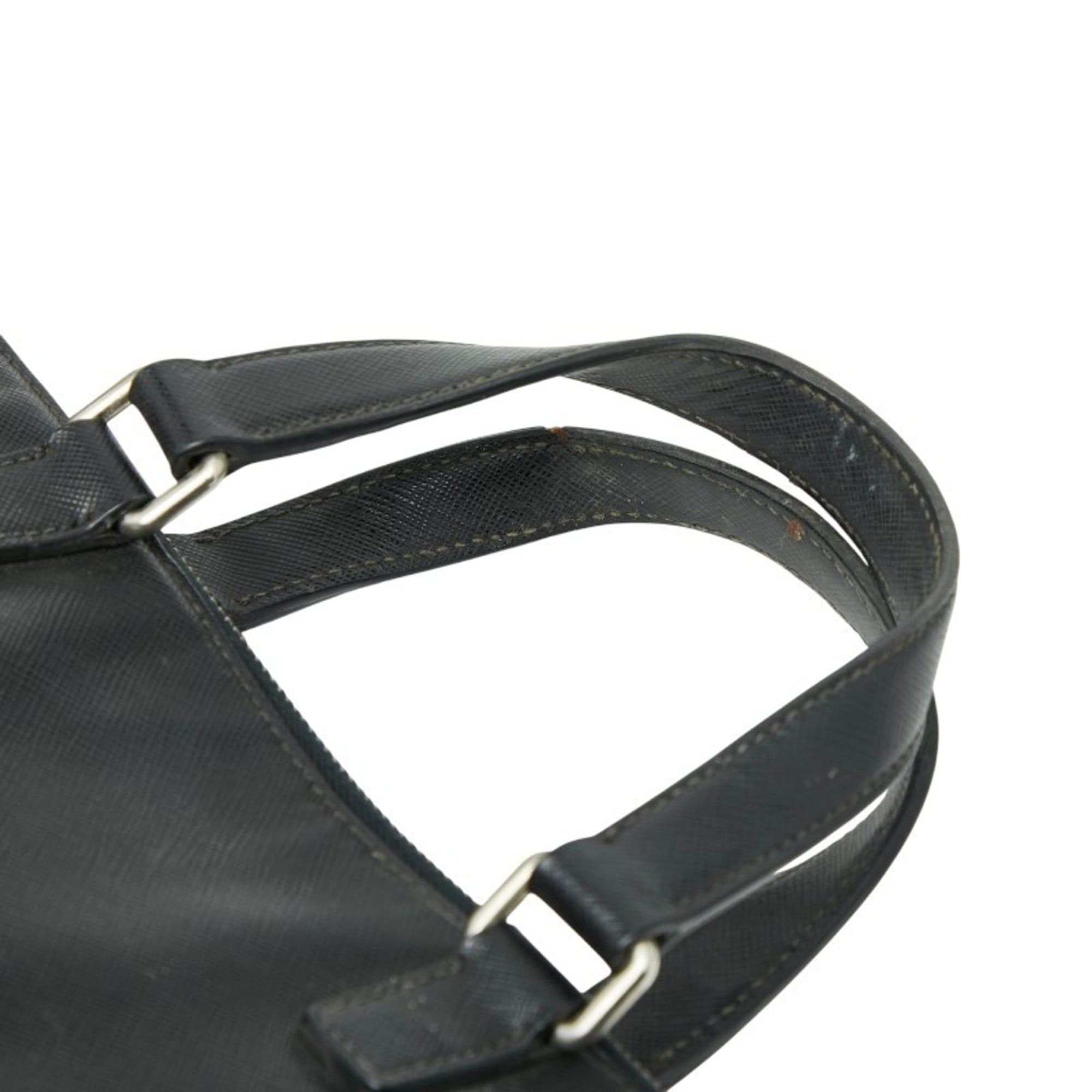 Prada Prada Triangle Logo Plate Handbag/Business Bag in Black Saffiano Leather for Women Size ONE SIZE - 8 Thumbnail