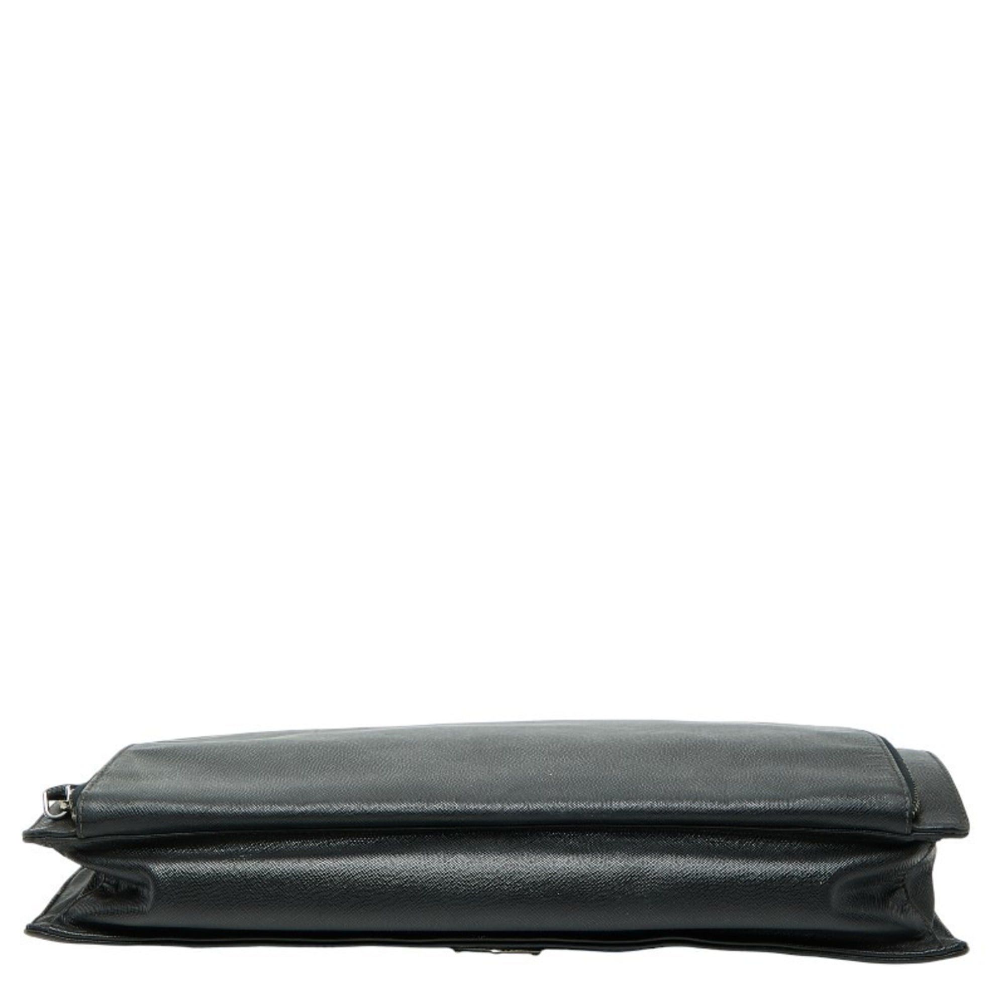 Prada Prada Triangle Logo Plate Handbag/Business Bag in Black Saffiano Leather for Women Size ONE SIZE - 3 Thumbnail