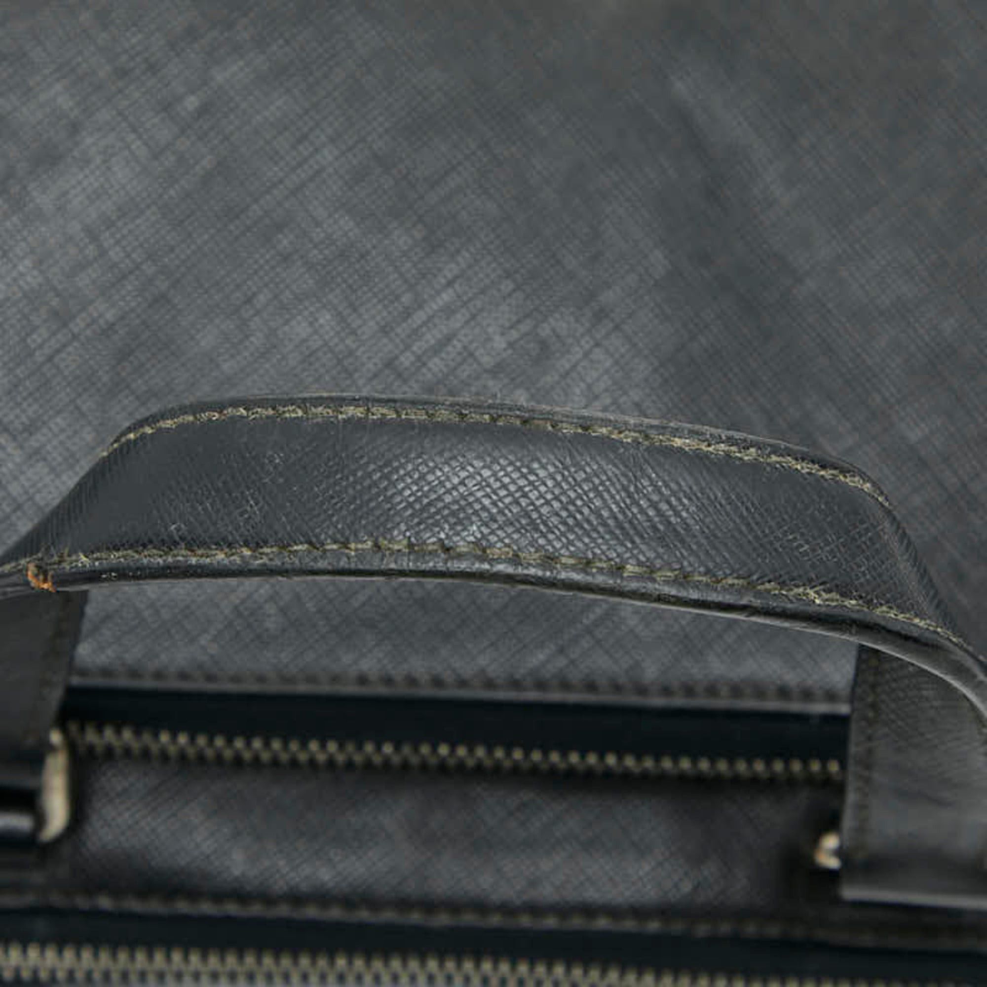 Prada Prada Triangle Logo Plate Handbag/Business Bag in Black Saffiano Leather for Women Size ONE SIZE - 10 Thumbnail
