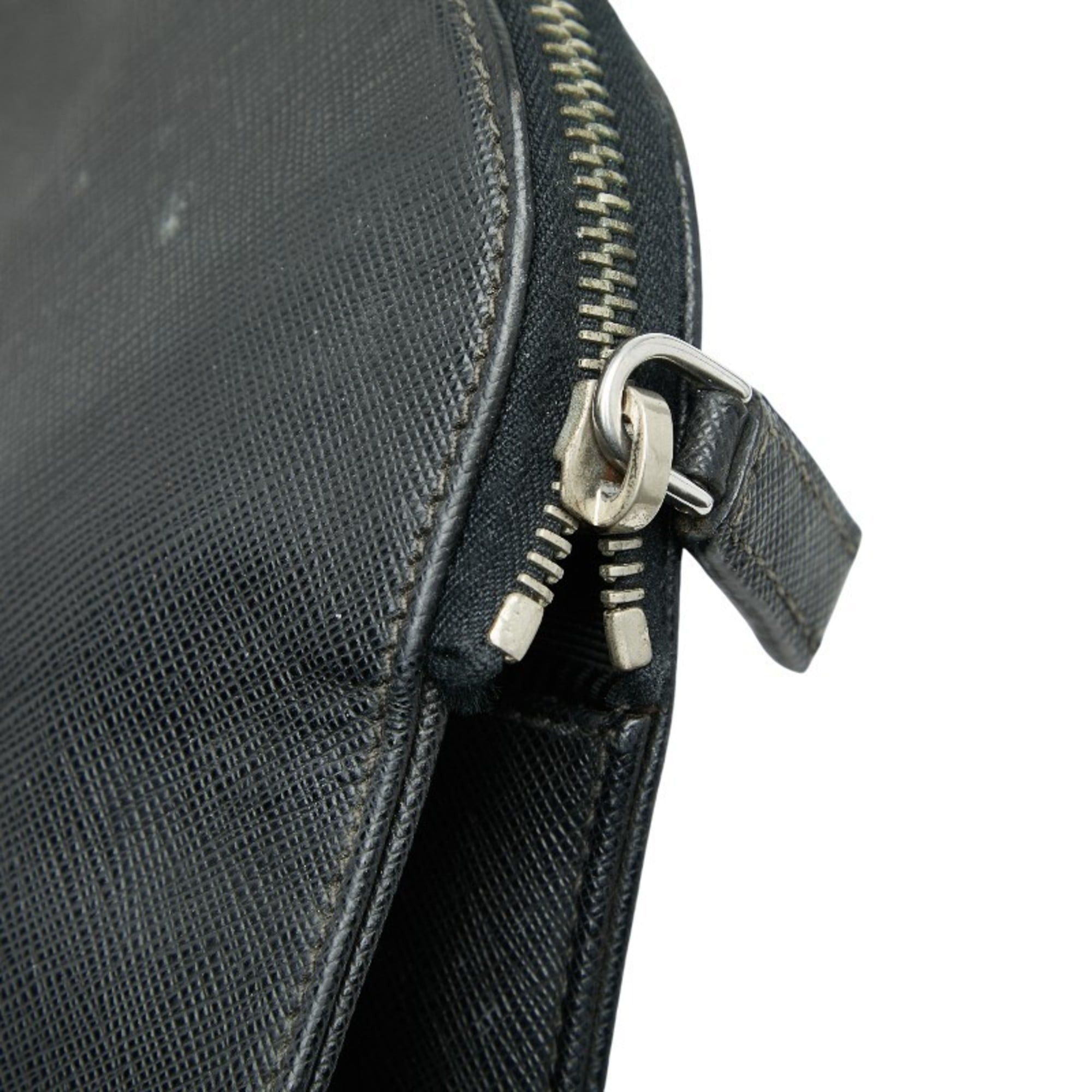 Prada Prada Triangle Logo Plate Handbag/Business Bag in Black Saffiano Leather for Women Size ONE SIZE - 12 Thumbnail