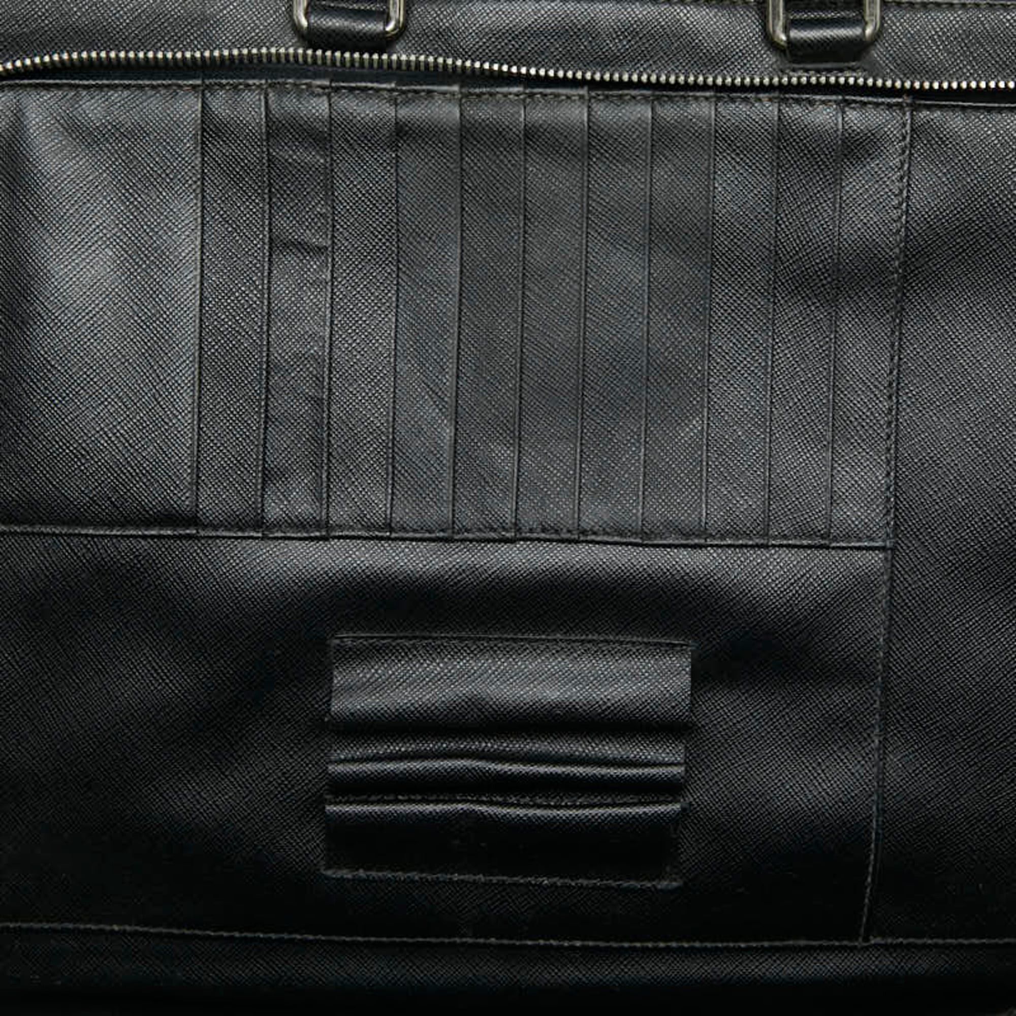 Prada Prada Triangle Logo Plate Handbag/Business Bag in Black Saffiano Leather for Women Size ONE SIZE - 14 Thumbnail